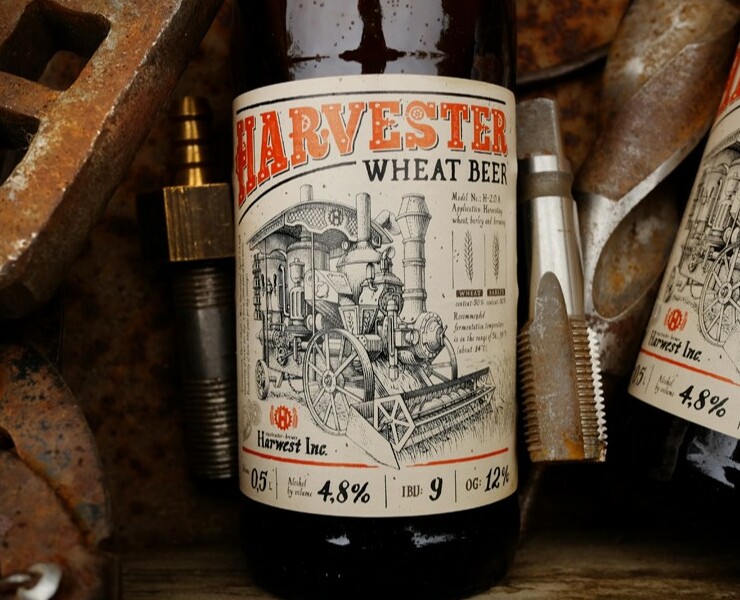 Дизайн этикетки пшеничного пива «Harvester» — Брендинг на Dprofile