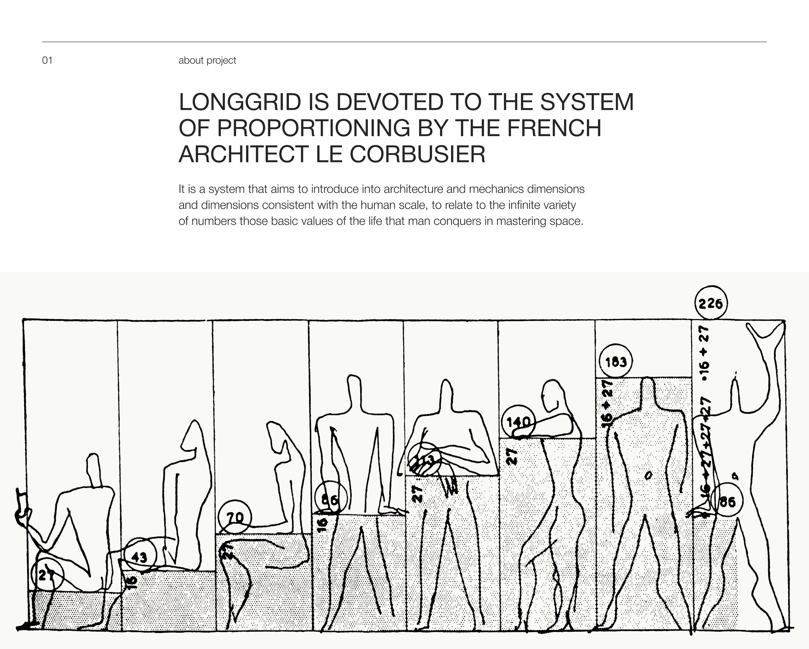 Le Carbusier's system of proportioning — landing page — Изображение №2 — Интерфейсы на Dprofile