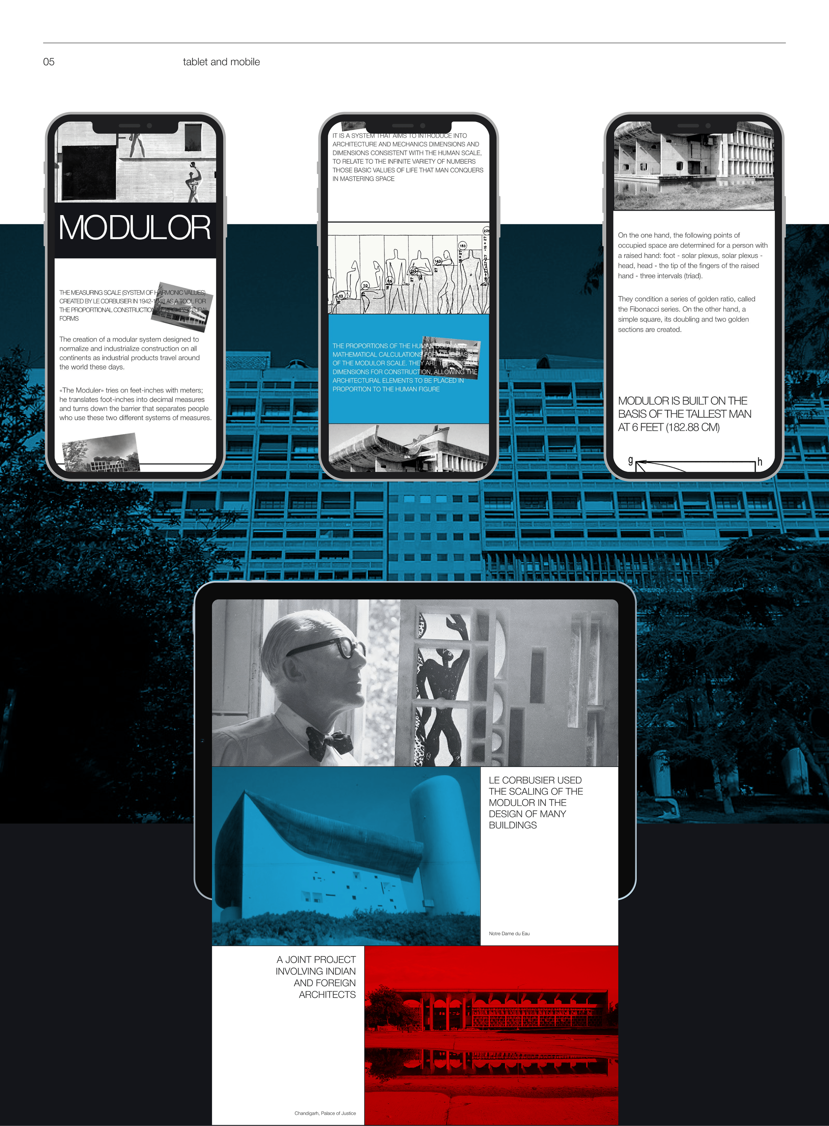 Le Carbusier's system of proportioning — landing page — Изображение №6 — Интерфейсы на Dprofile