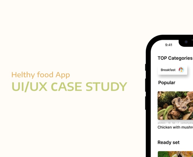 UI/UX СASE STUDY helthy food app — Интерфейсы, Брендинг на Dprofile