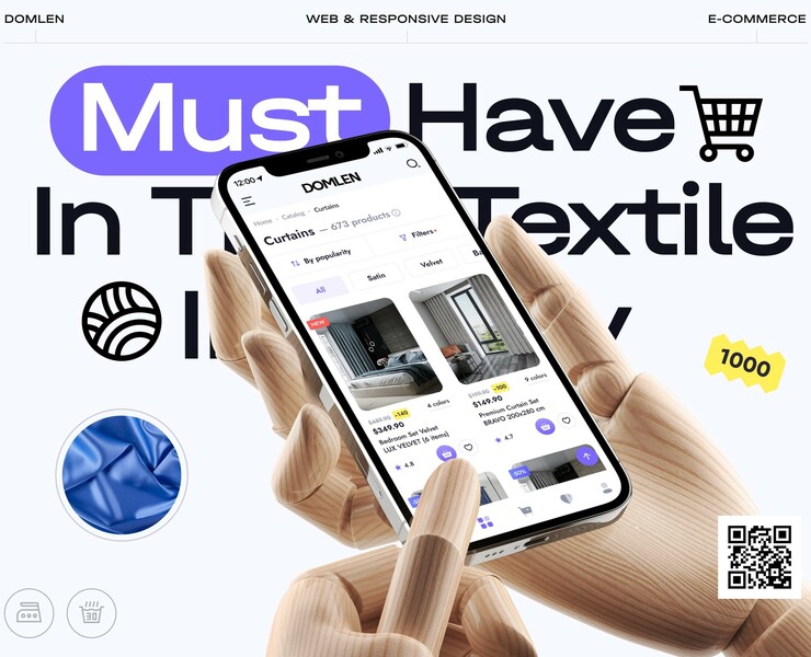 DOMLEN® — Textile Shop x E-commerce — Интерфейсы, Маркетинг на Dprofile