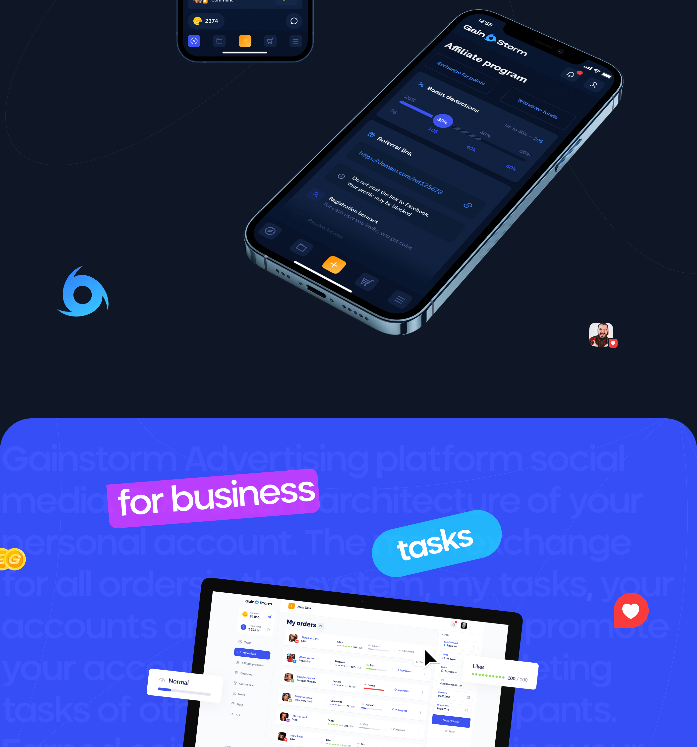 GAINSTORM® — Advertising Platform — Изображение №15 — Интерфейсы, Брендинг на Dprofile