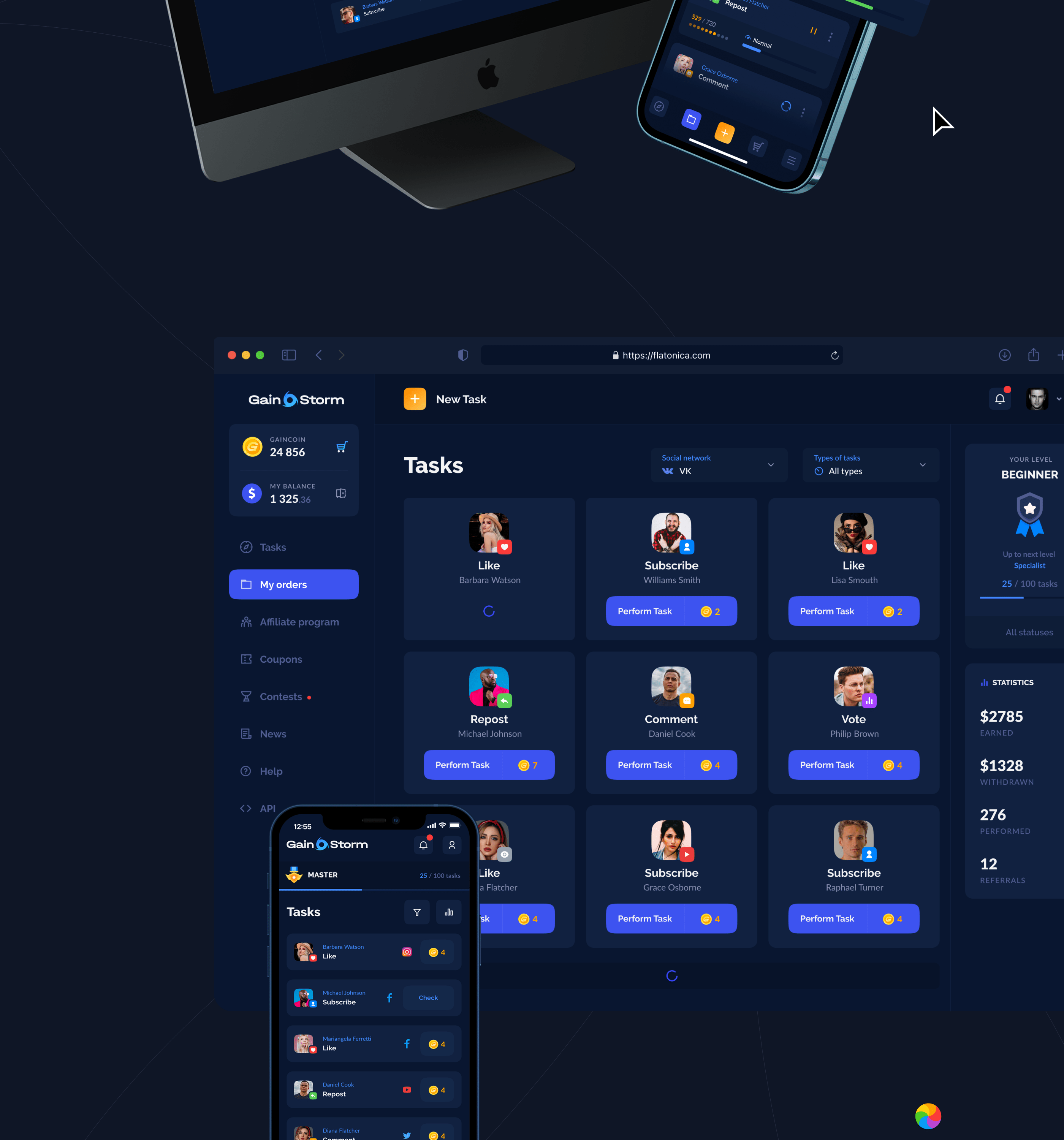 GAINSTORM® — Advertising Platform — Изображение №14 — Интерфейсы, Брендинг на Dprofile
