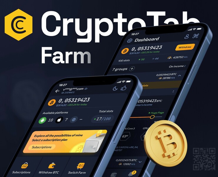 CryptoTab Farm Redesign — Интерфейсы на Dprofile