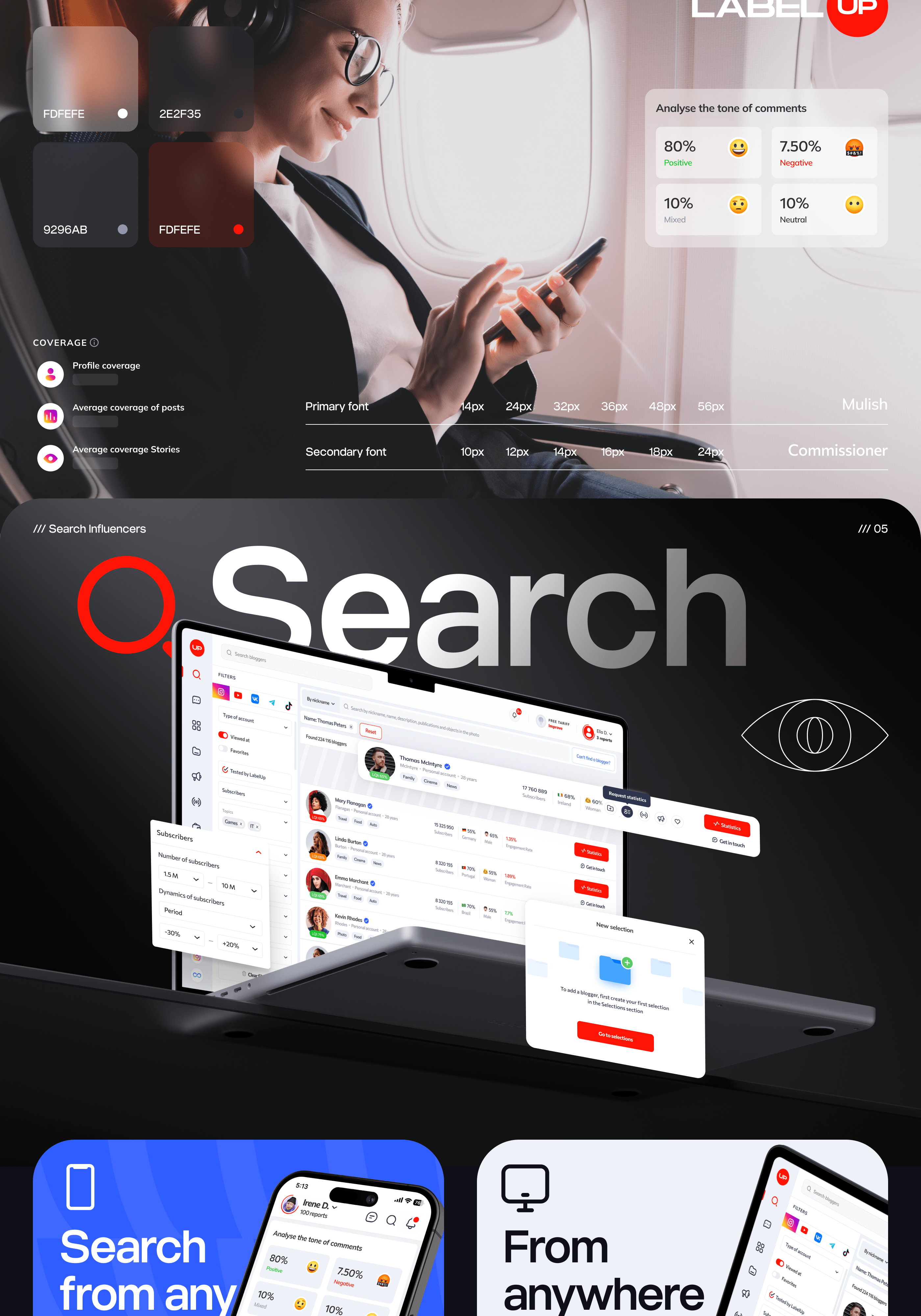 LabelUp® Influencer Platform — Изображение №3 — Интерфейсы, Анимация на Dprofile