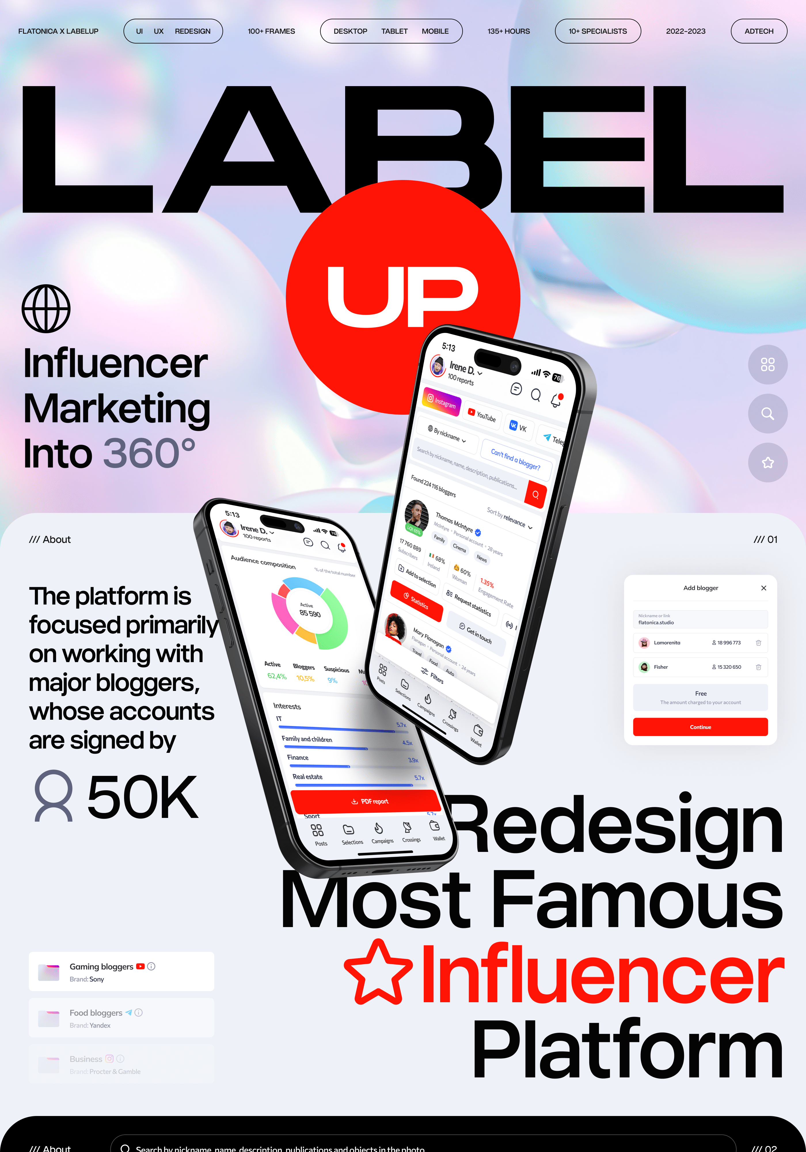 LabelUp® Influencer Platform — Изображение №1 — Интерфейсы, Анимация на Dprofile