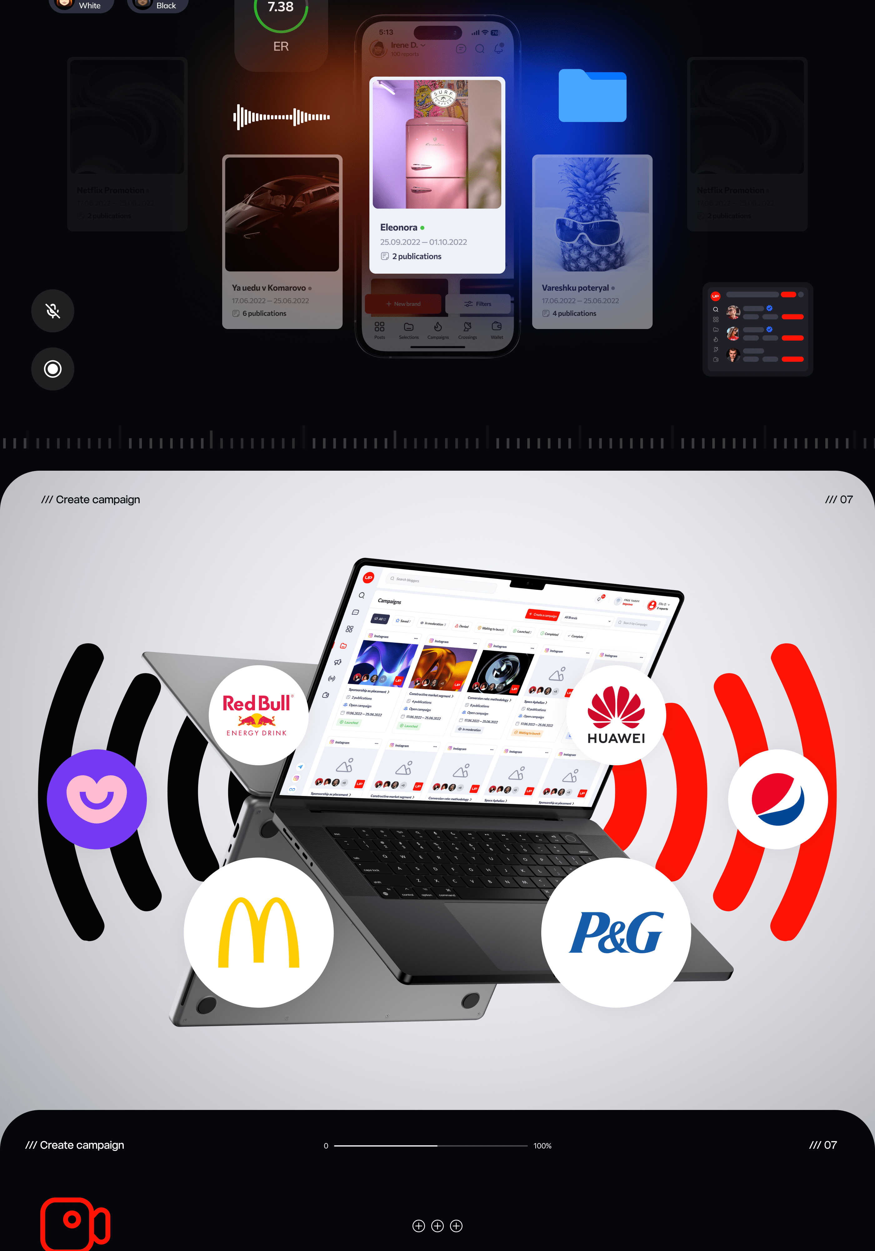 LabelUp® Influencer Platform — Изображение №7 — Интерфейсы, Анимация на Dprofile