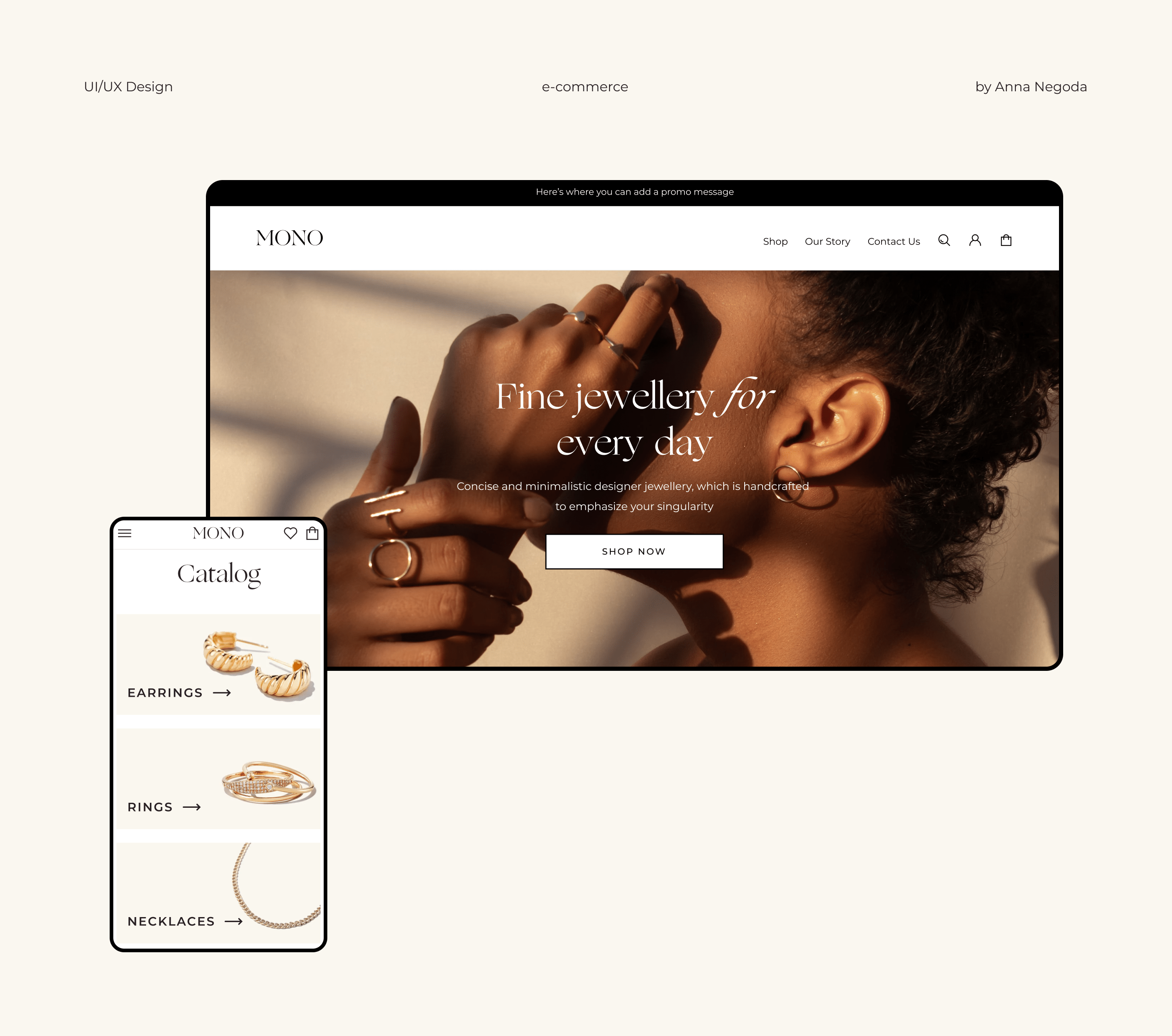 Mono Jewelry | E-commerce — Изображение №1 — Интерфейсы на Dprofile