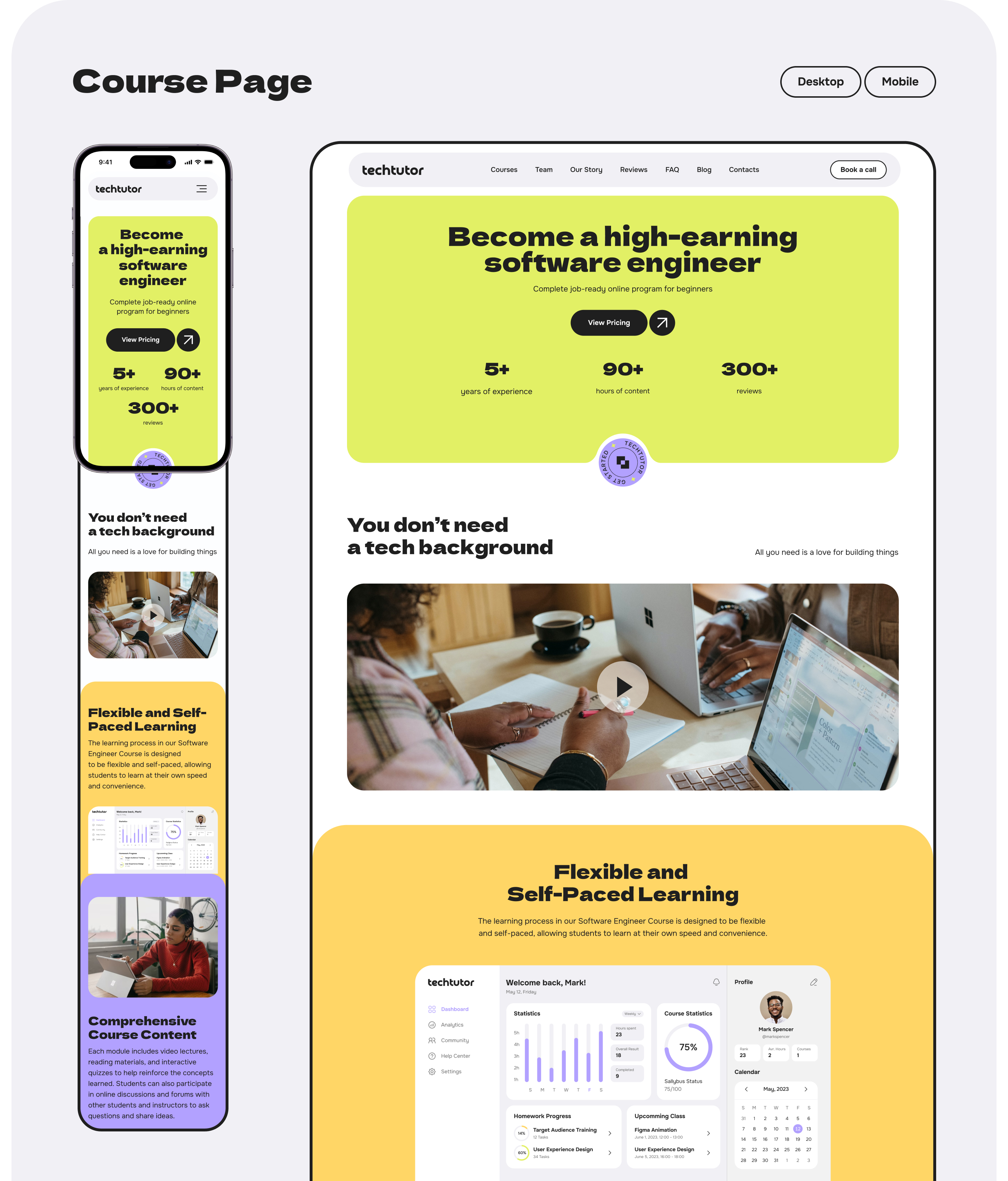 techtutor - Online IT School — Изображение №16 — Интерфейсы, Анимация на Dprofile