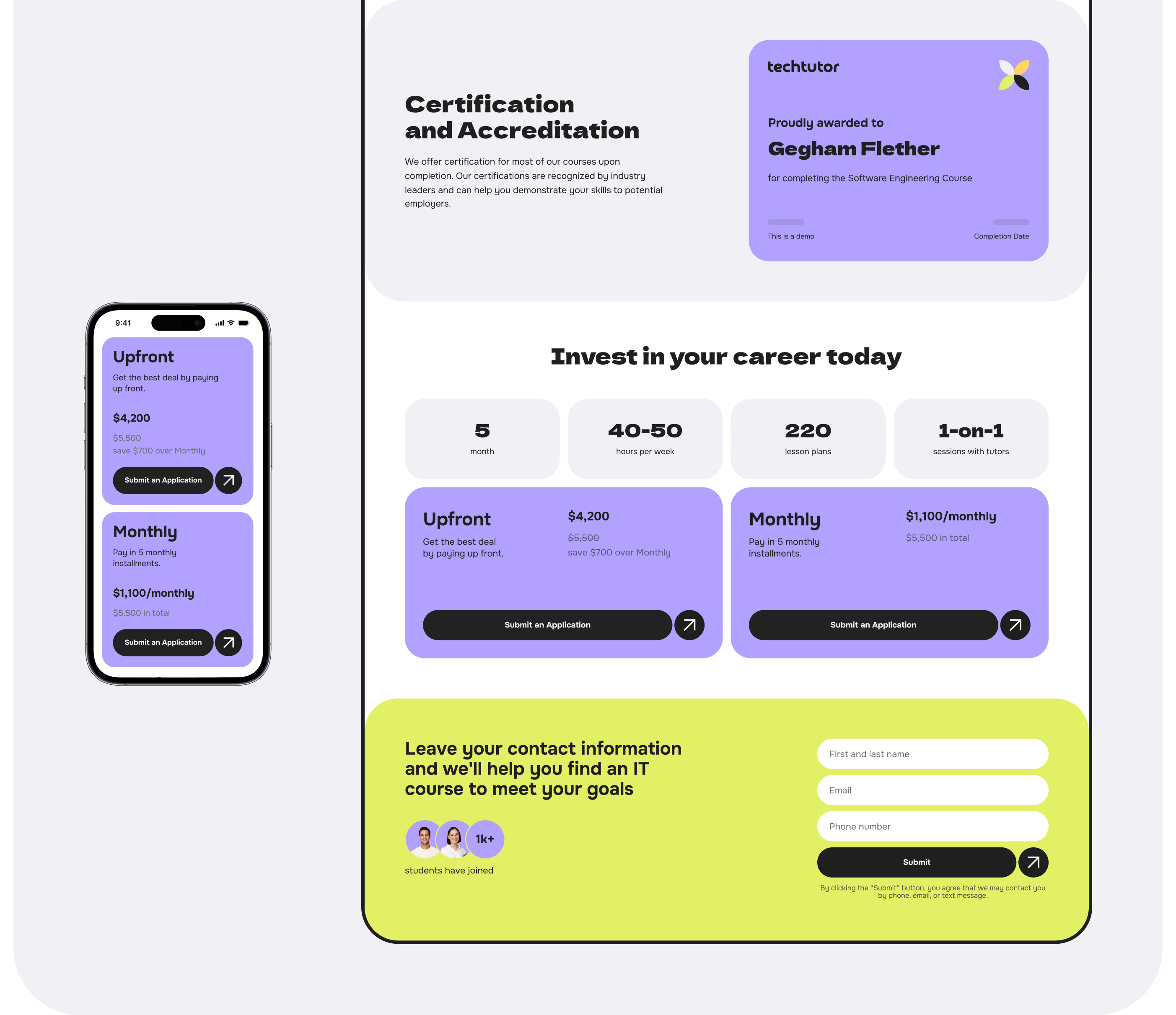 techtutor - Online IT School — Изображение №20 — Интерфейсы, Анимация на Dprofile