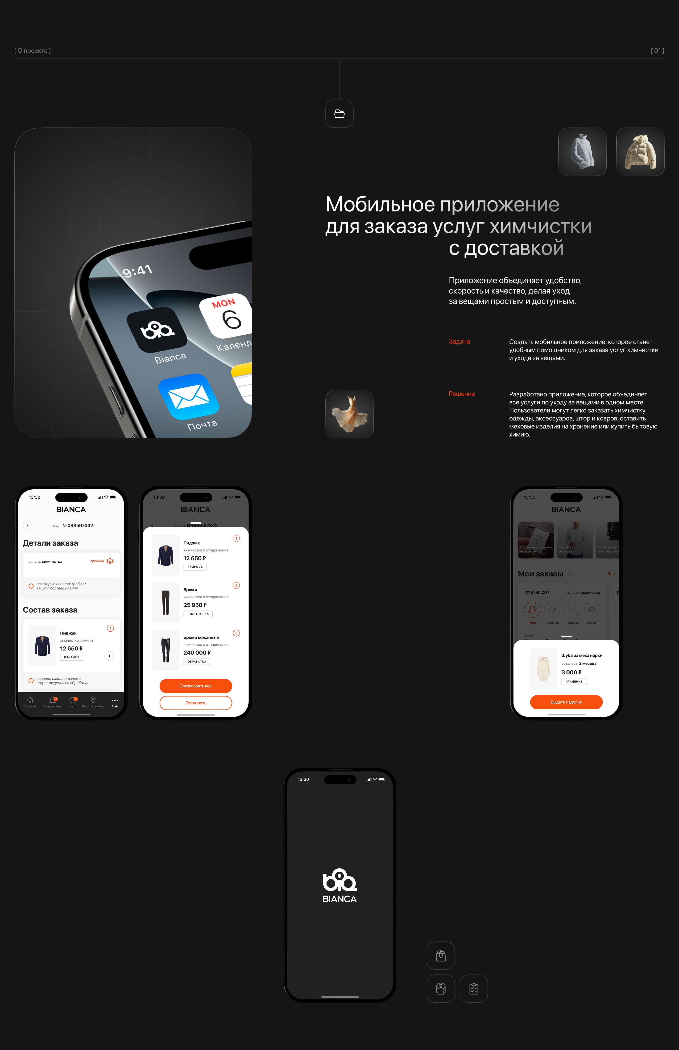 Bianca – dry cleaning mobile app — Изображение №2 — Интерфейсы на Dprofile