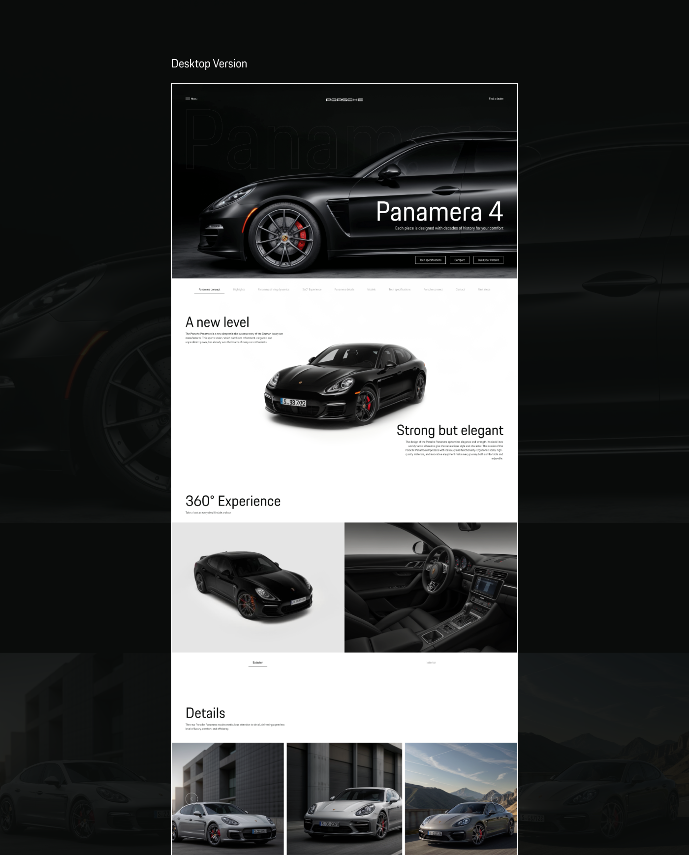 Porsche Panamera Web design Concept — Изображение №2 — Интерфейсы на Dprofile
