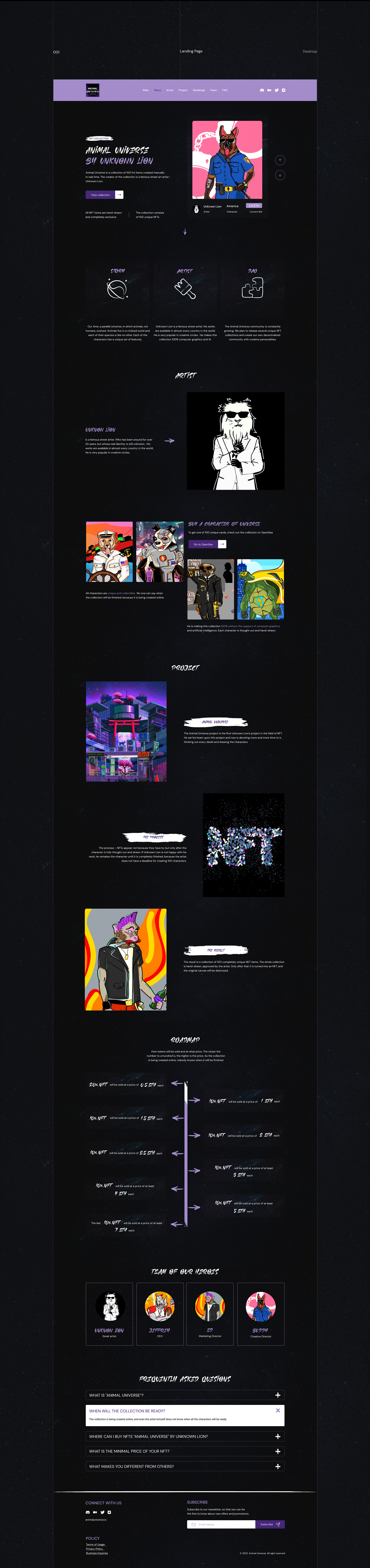 NFT Landing Page — Изображение №2 — Интерфейсы на Dprofile