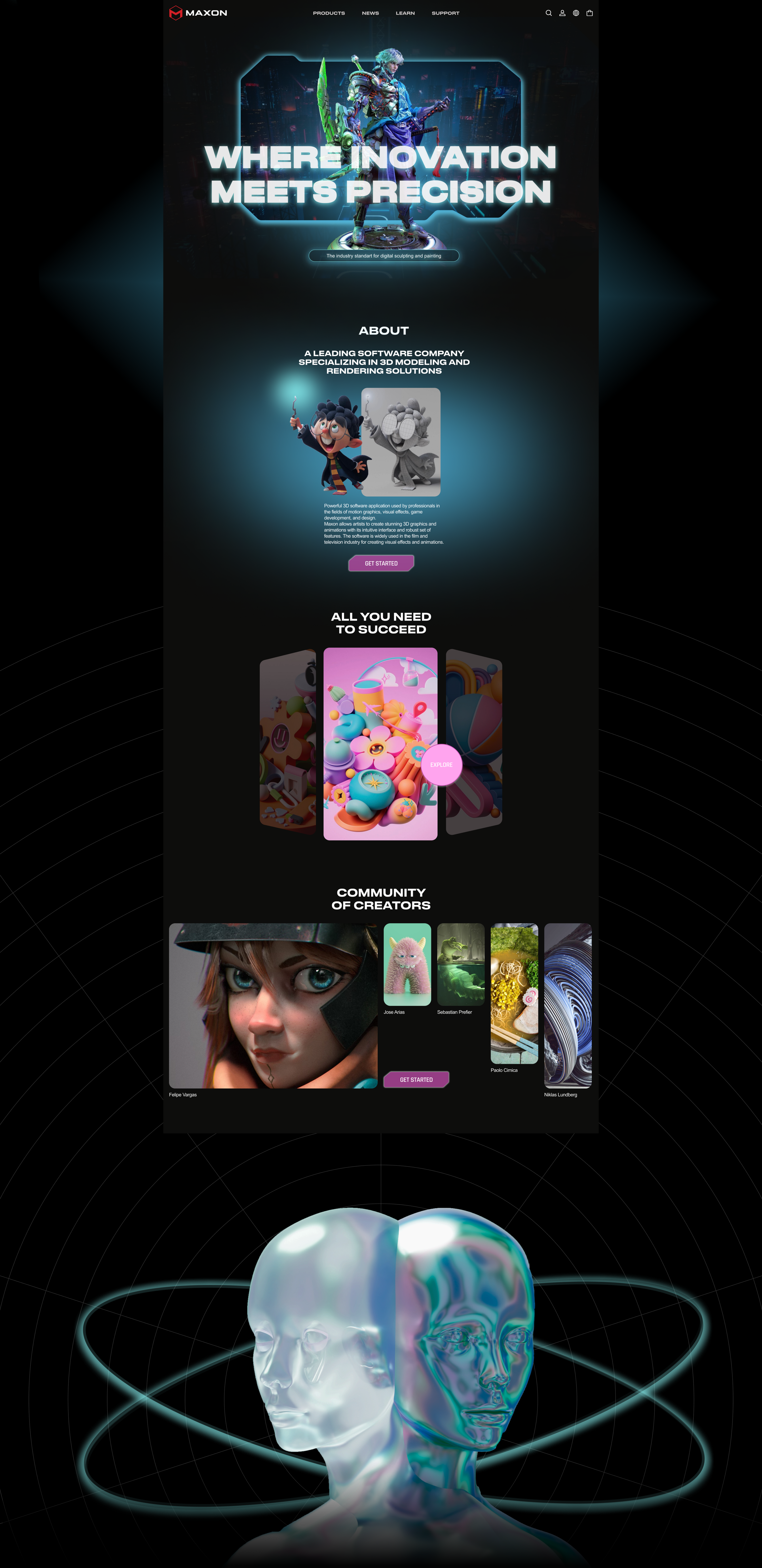 MAXON | Corporate website — Изображение №2 — Интерфейсы, 3D на Dprofile