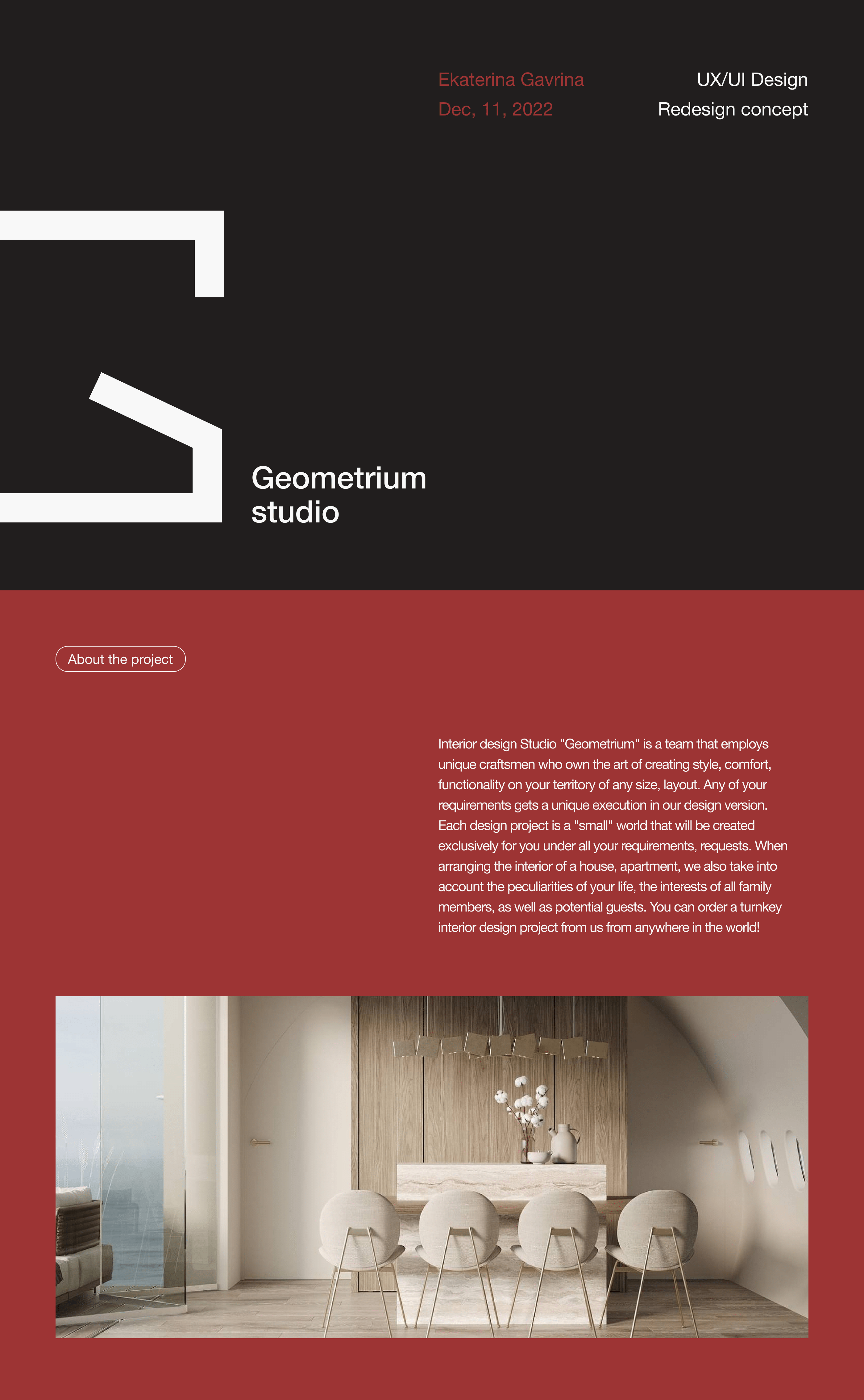 Geometrium studio Redesign Concept (Swiss Style) — Изображение №1 — Интерфейсы на Dprofile