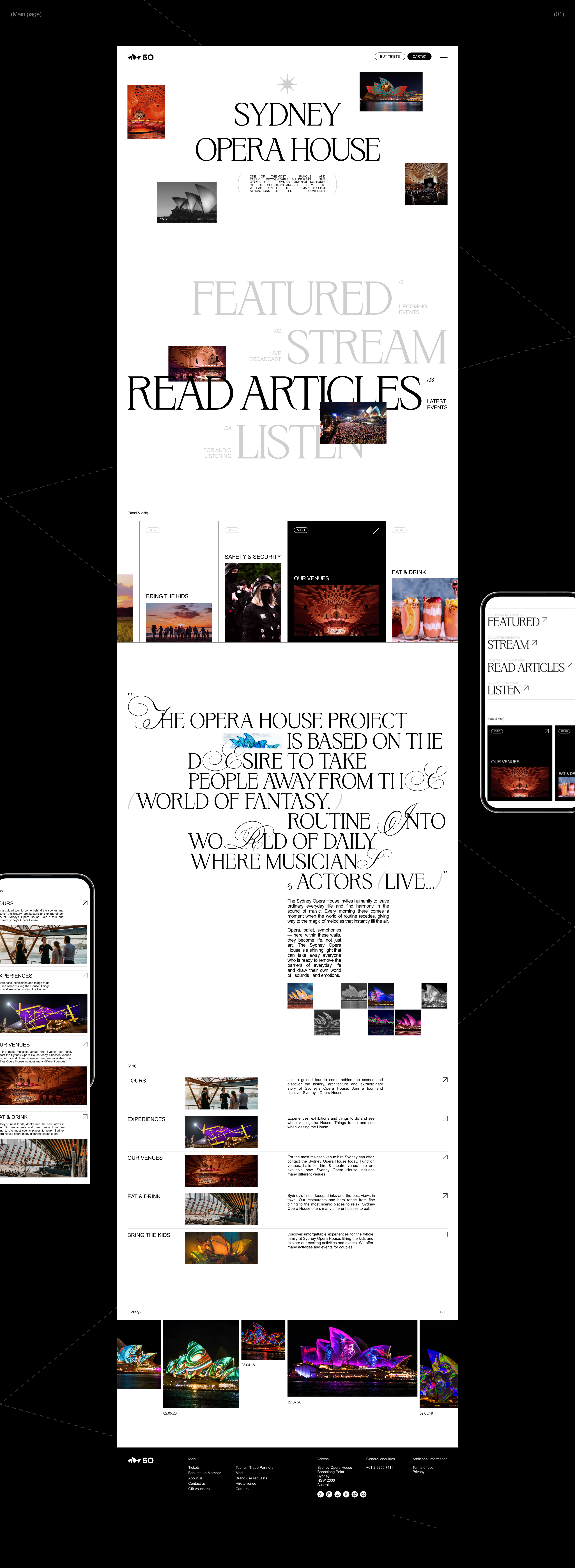 Sydney Opera House | redesign concept — Изображение №2 — Интерфейсы на Dprofile