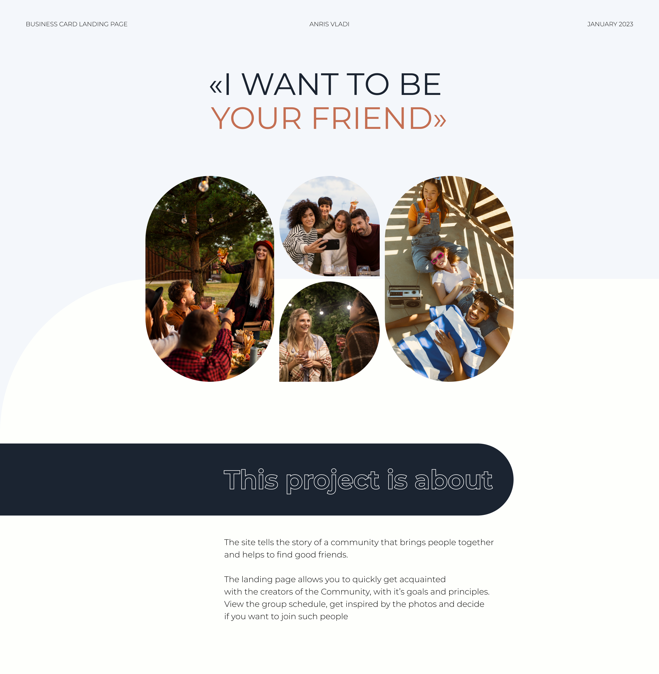 Community landing page that brings people together — Изображение №1 — Интерфейсы, Маркетинг на Dprofile