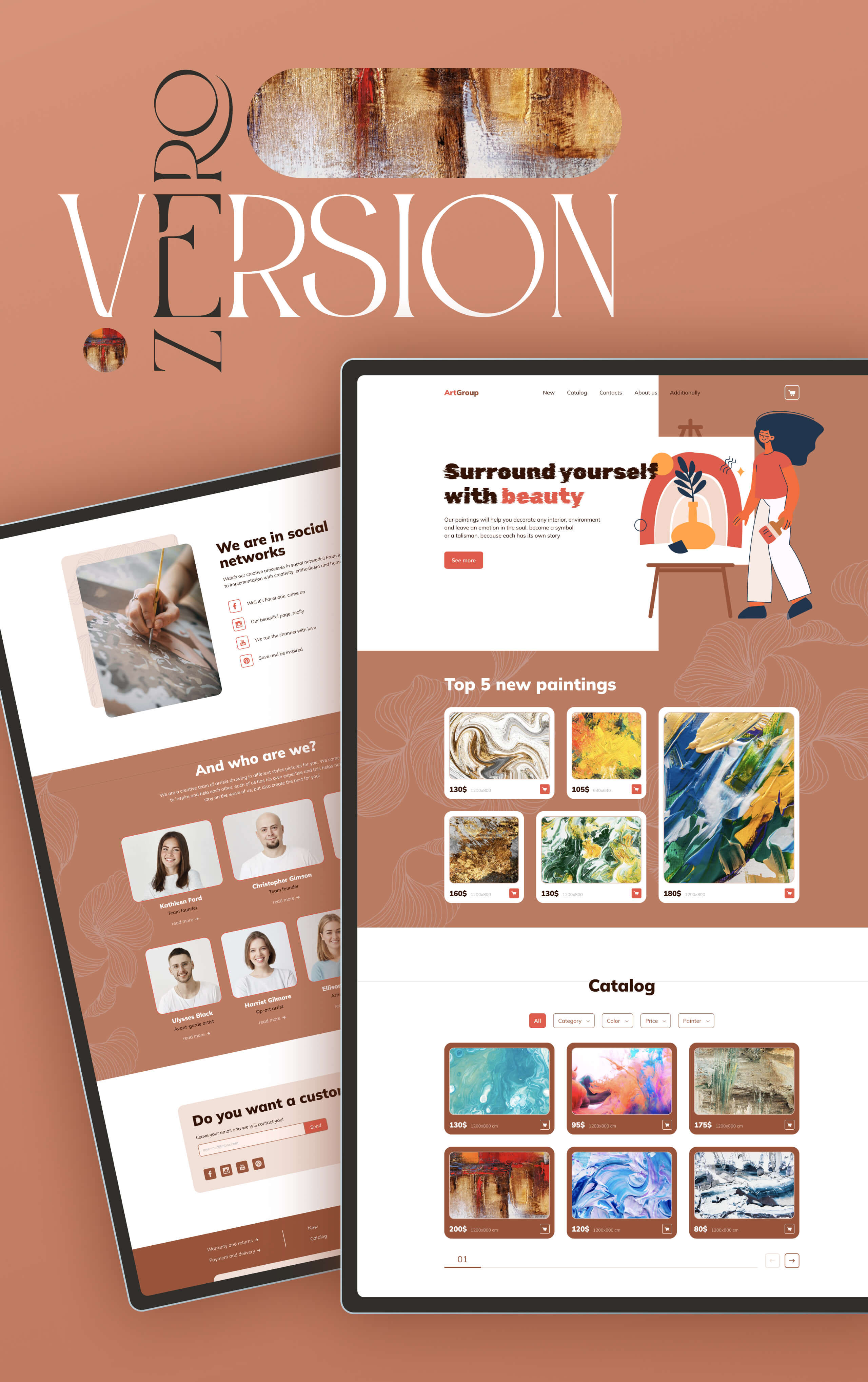 Painting store | ArtGroup House Landing/shop — Изображение №3 — Интерфейсы на Dprofile