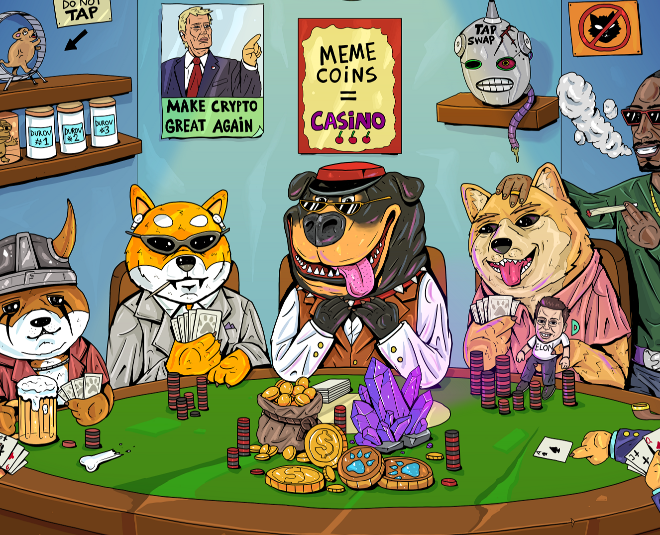 dogs players — Иллюстрация на Dprofile