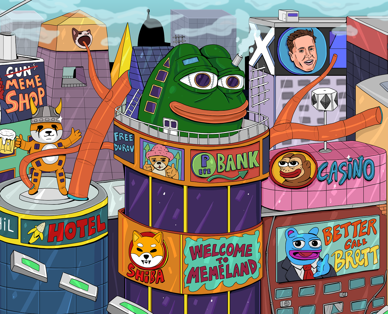 meme city — Иллюстрация, Маркетинг на Dprofile