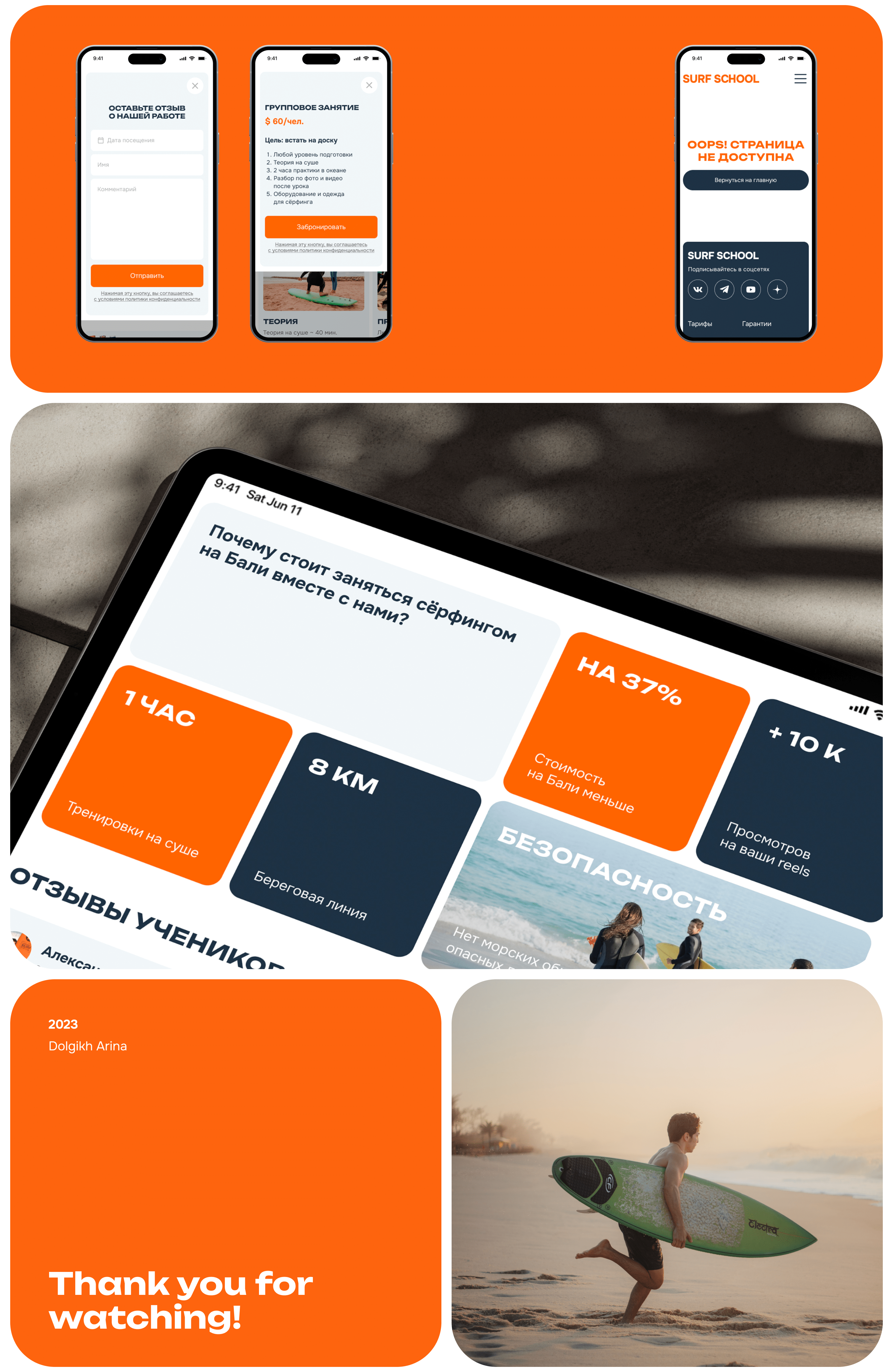 Surf School 🏄🏾 | Web & mobile — Изображение №11 — Интерфейсы, Графика на Dprofile