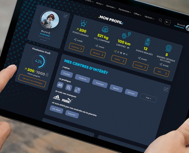 Interface and Web design for Vertium Race — Интерфейсы, Графика на Dprofile