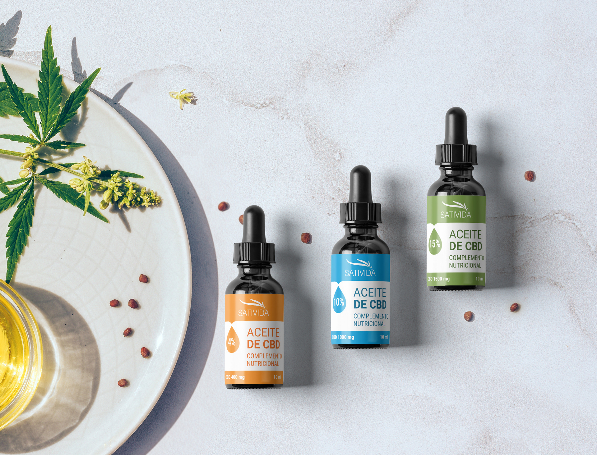 Sativida CBD Oil package design — Изображение №1 — Брендинг, Графика на Dprofile