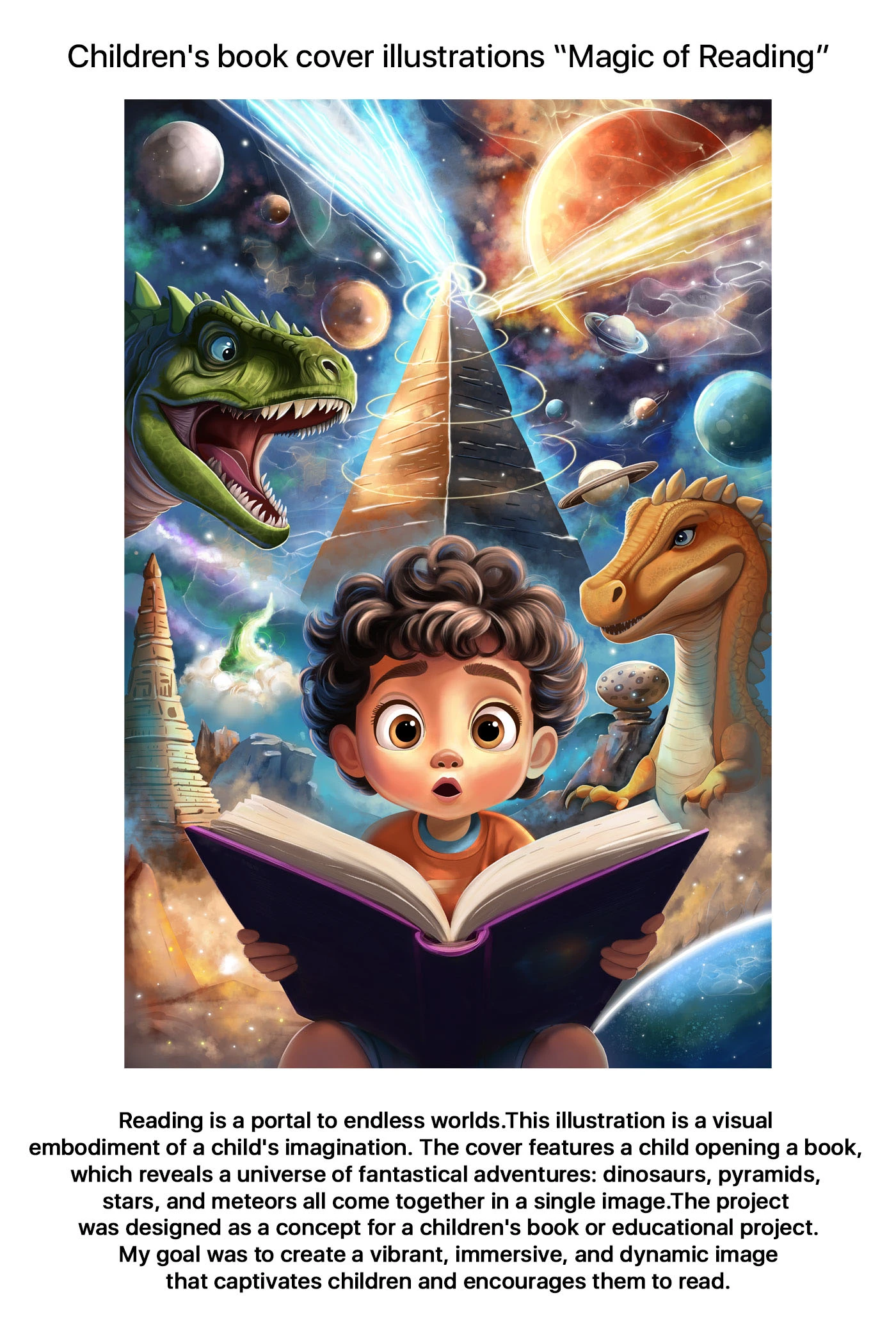 Children's book cover illustrations "Magic of Reading" — Изображение №1 — Брендинг, Иллюстрация на Dprofile