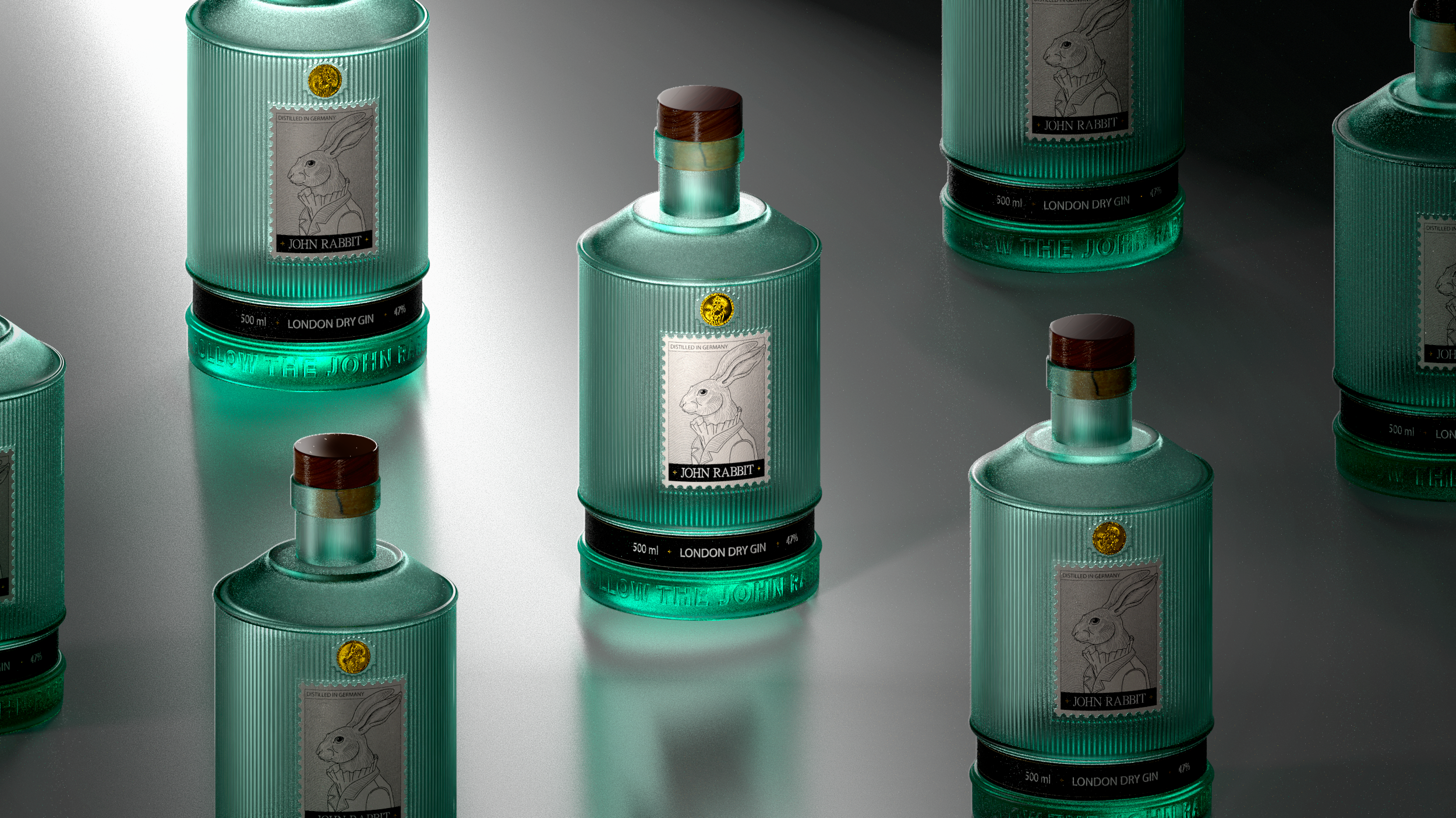 John Rabbit | gin label and bottle | Packaging design — Изображение №3 — Графика, 3D на Dprofile
