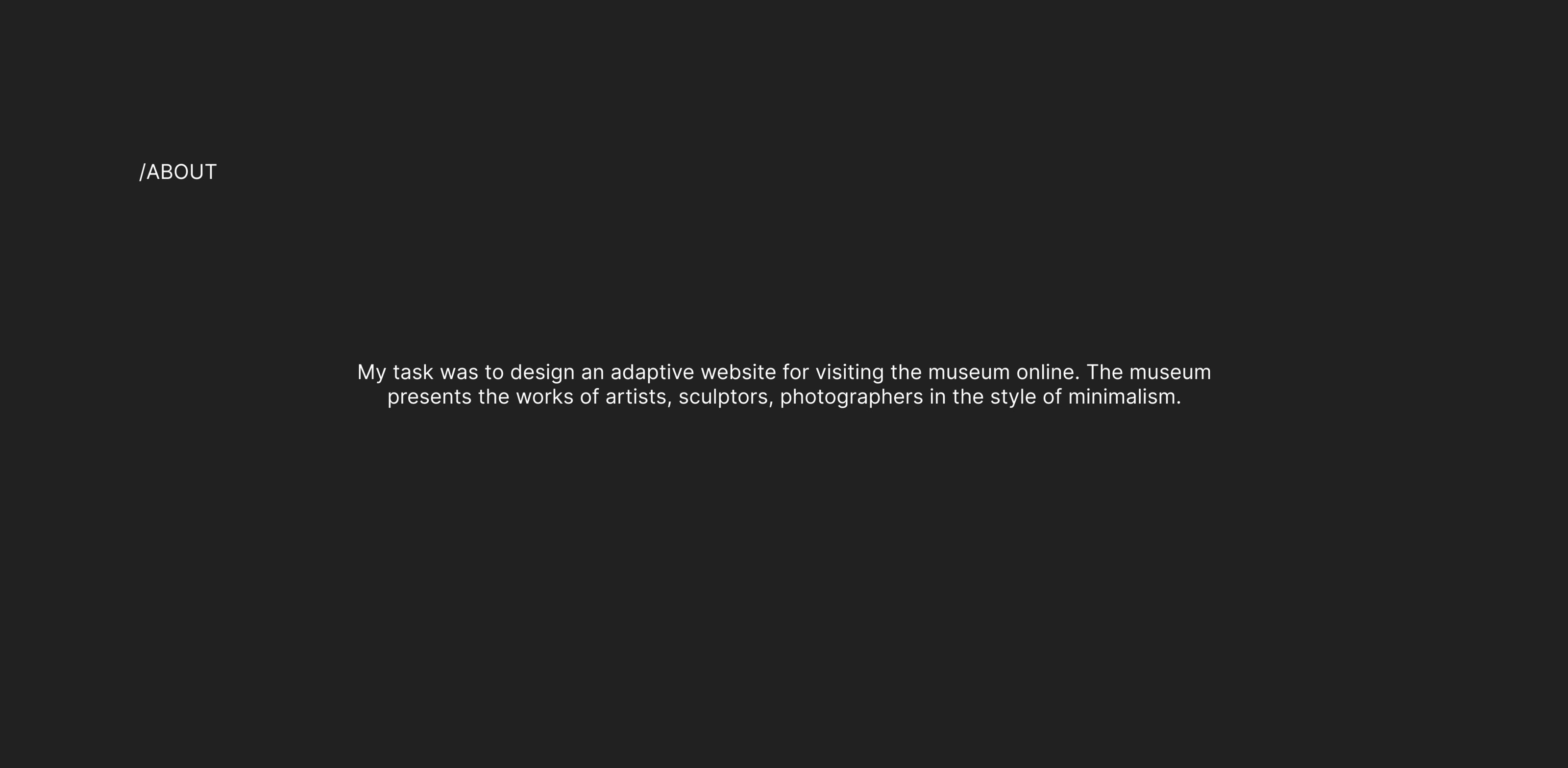 Website/ Online Museum of Minimalism — Изображение №2 — Интерфейсы на Dprofile