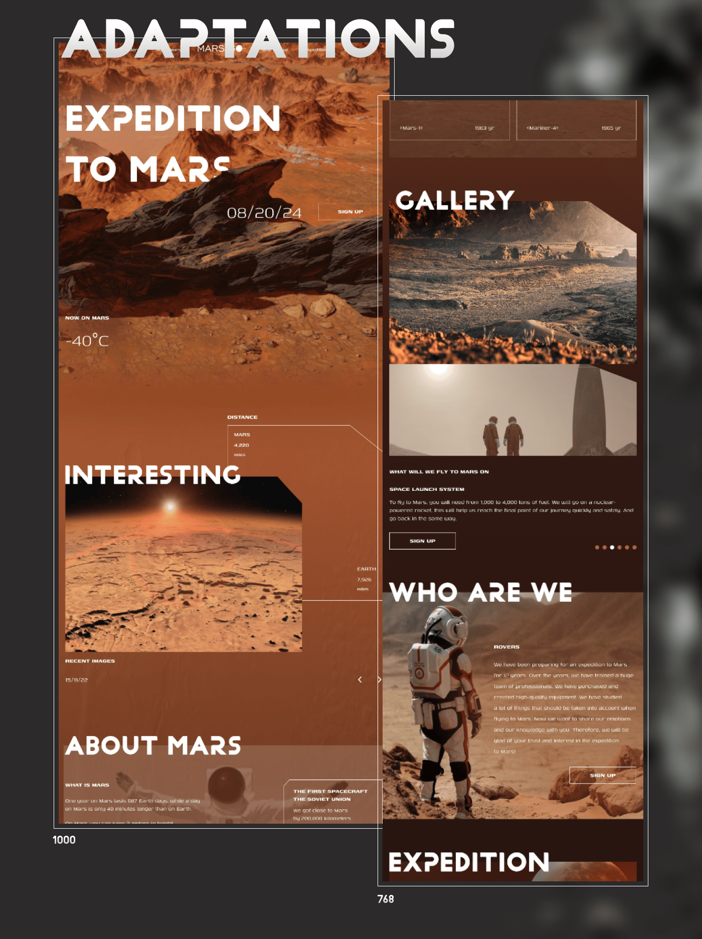 Landing page for a flight to Mars — Изображение №4 — Интерфейсы на Dprofile