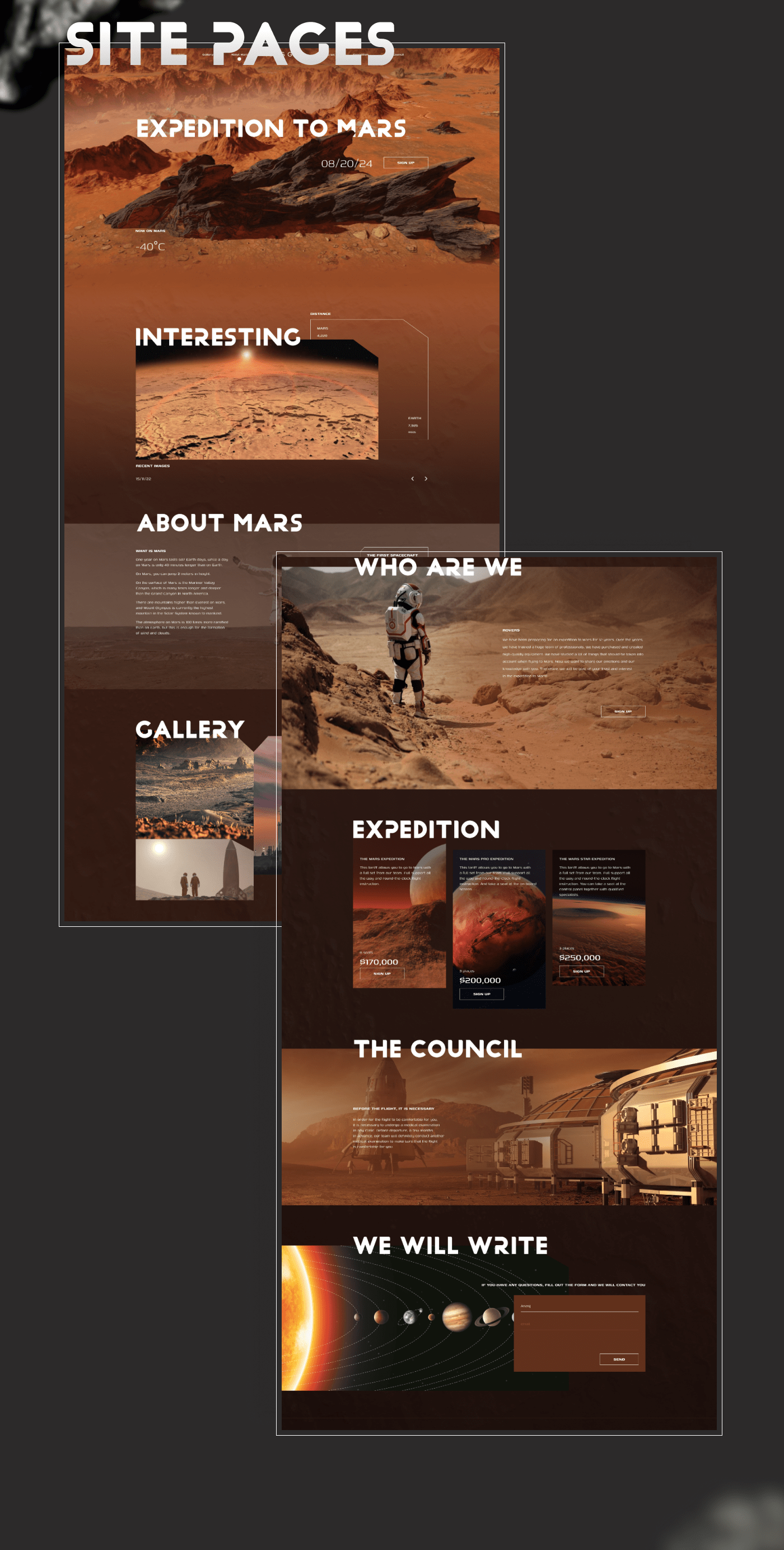 Landing page for a flight to Mars — Изображение №3 — Интерфейсы на Dprofile
