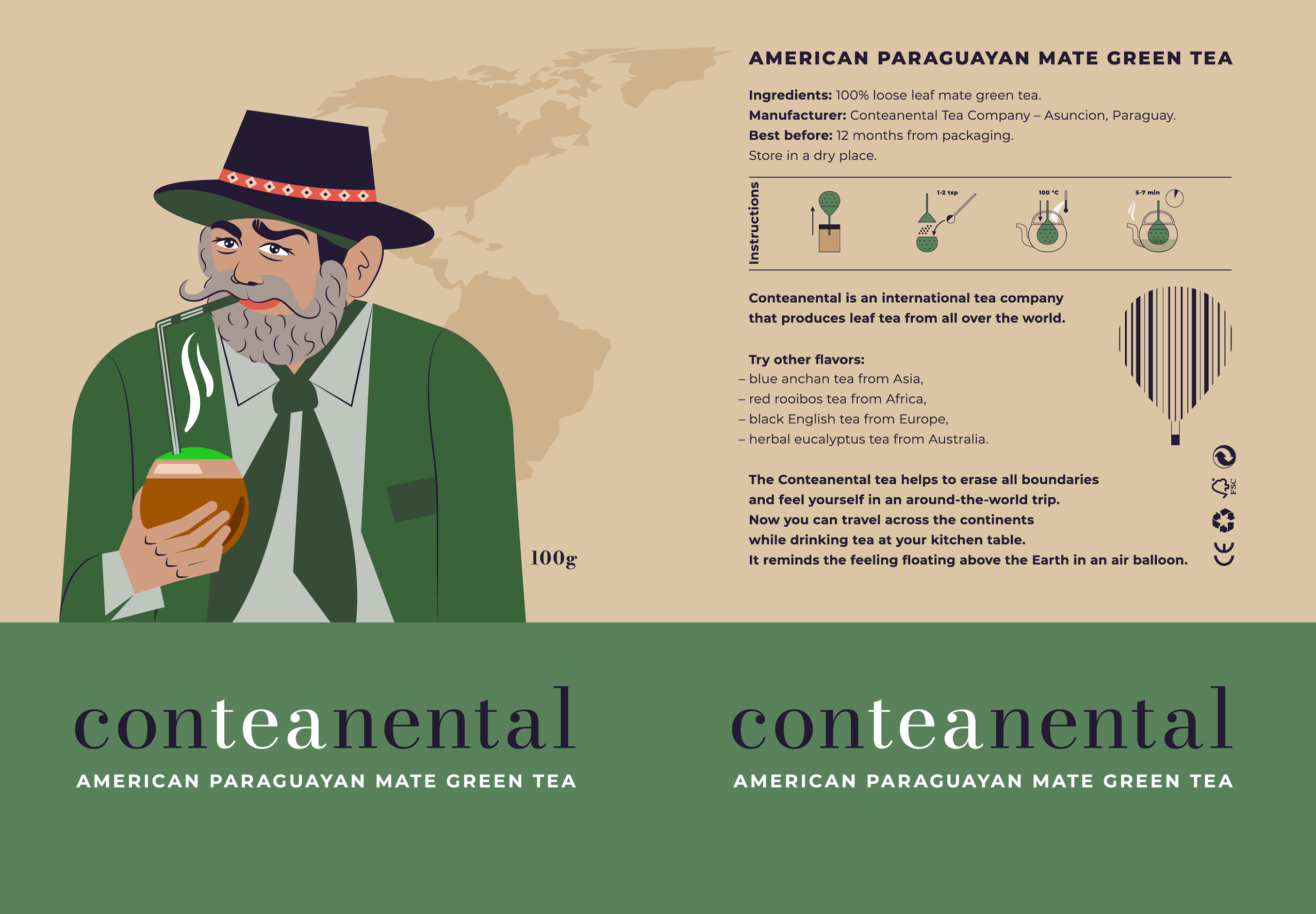 Брендинг и упаковка чая Conteanental — Изображение №19 — Брендинг, Иллюстрация на Dprofile