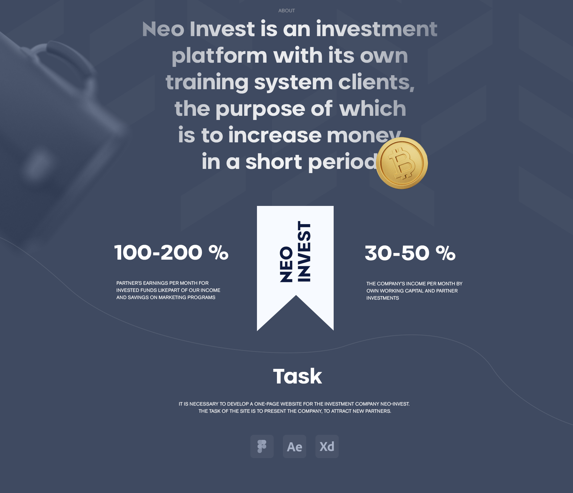 Neo-invest — Изображение №2 — Интерфейсы, Брендинг, Анимация на Dprofile