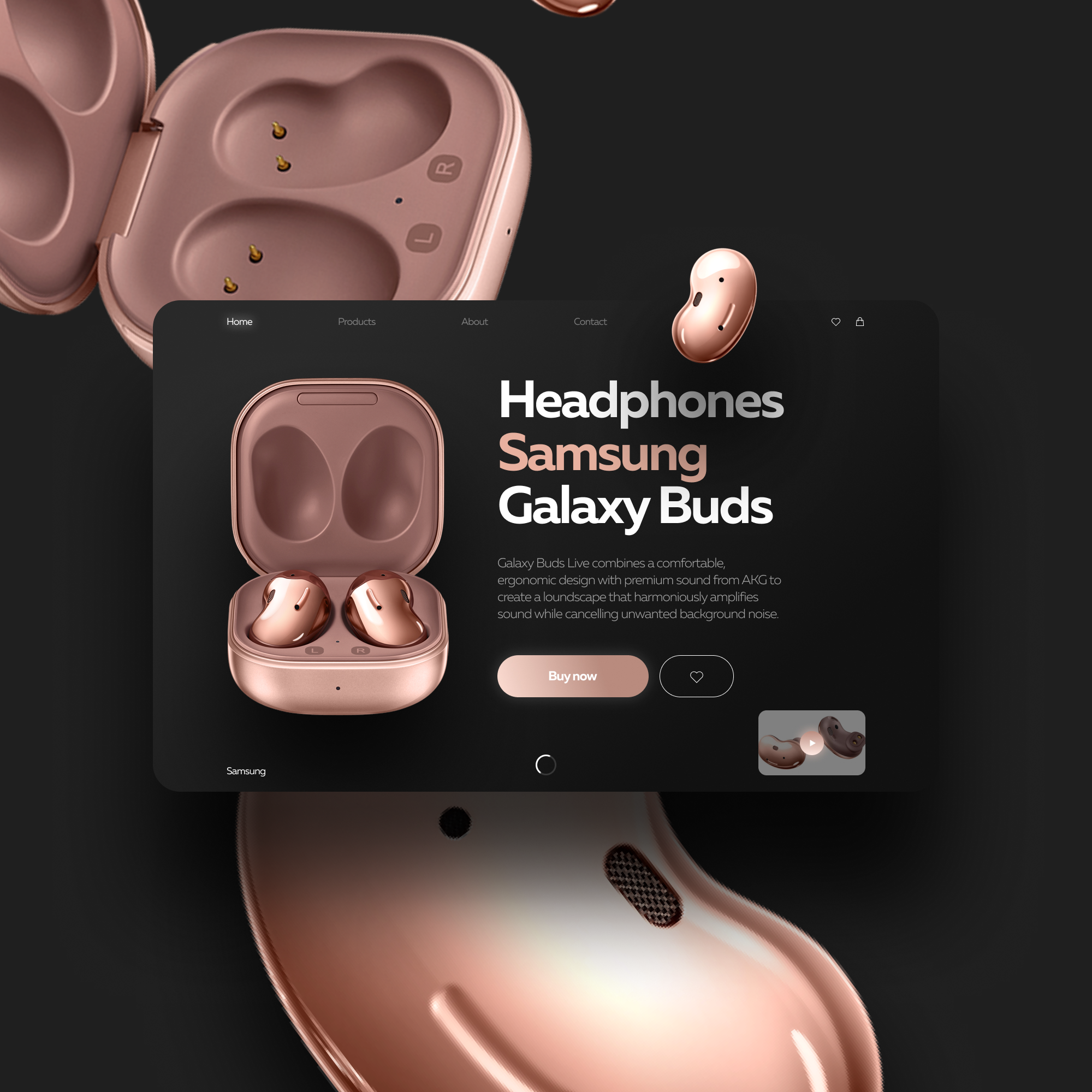Headphones Samsung Galaxy Buds Concept — Изображение №1 — Брендинг, Графика на Dprofile