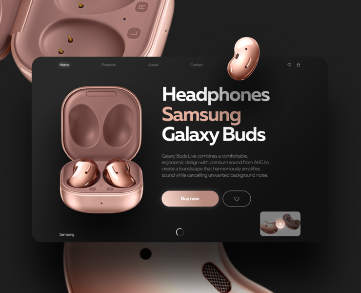 Headphones Samsung Galaxy Buds Concept — Брендинг, Графика на Dprofile