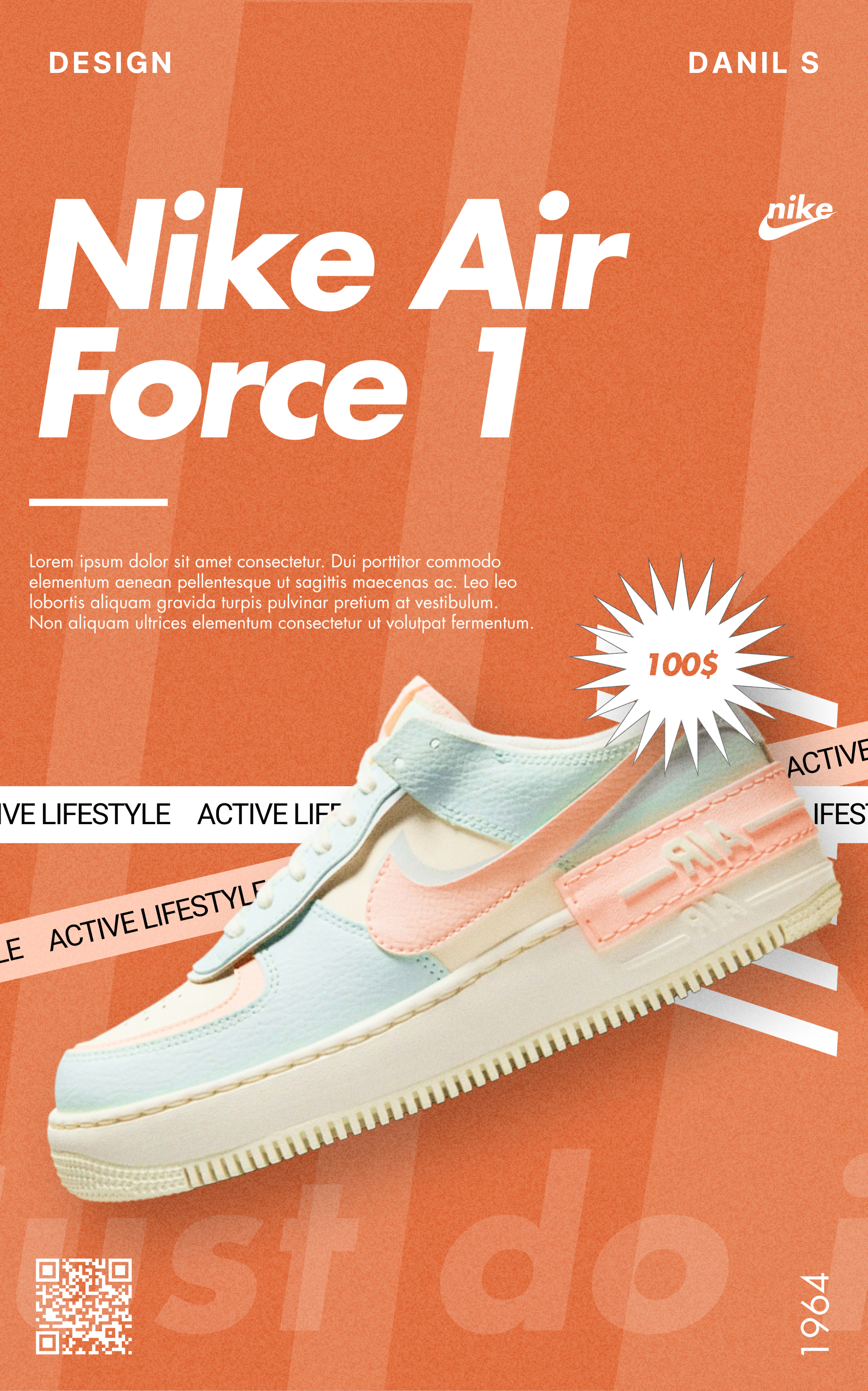 Nike Air Force 1 Постер / Nike Air Force 1 Poster — Изображение №1 — Брендинг, Иллюстрация на Dprofile