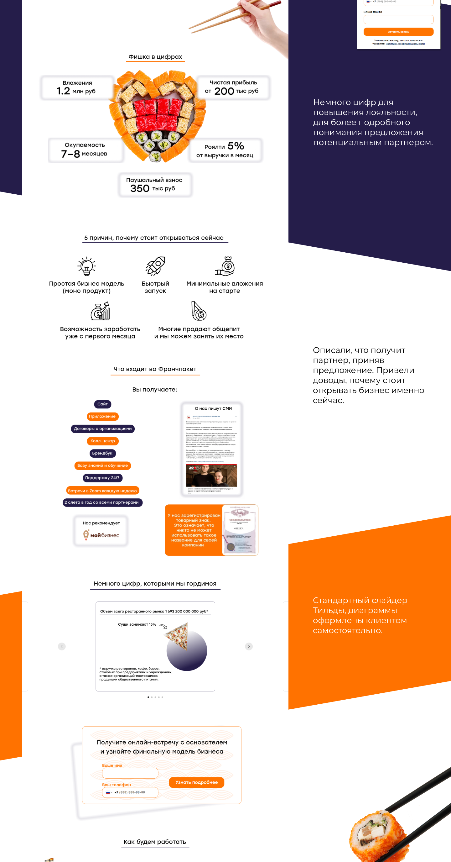 Сайт для франшизы суши|Landing page for sushi franchise — Изображение №2 — Интерфейсы на Dprofile