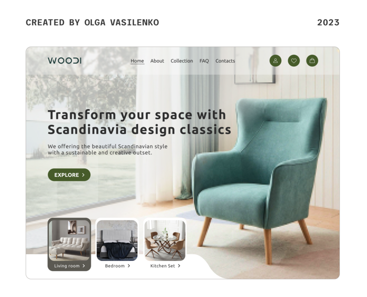 Furniture online store web design UX UI — Интерфейсы на Dprofile