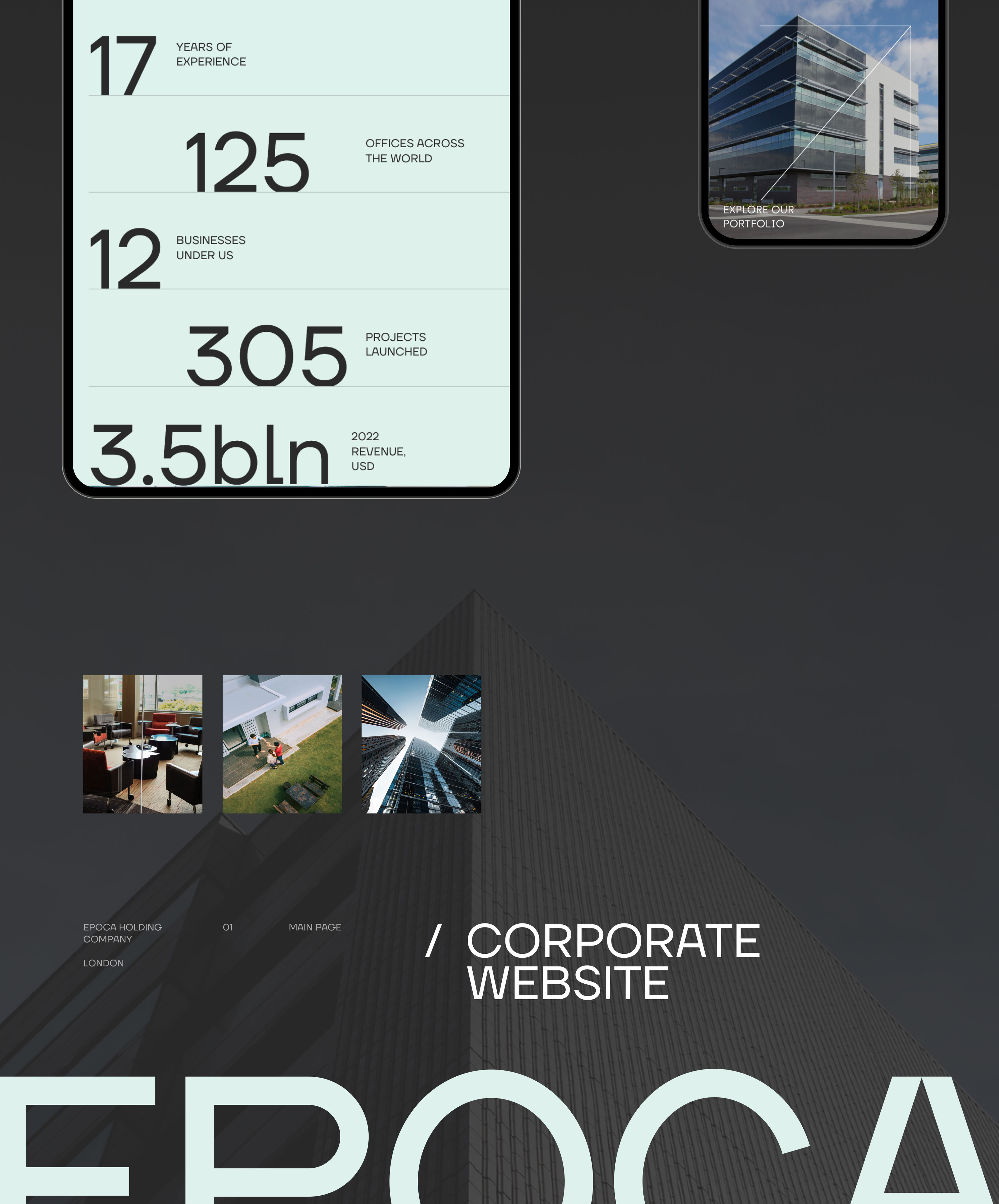 EPOCA Corporate website design — Изображение №2 — Интерфейсы, Графика на Dprofile