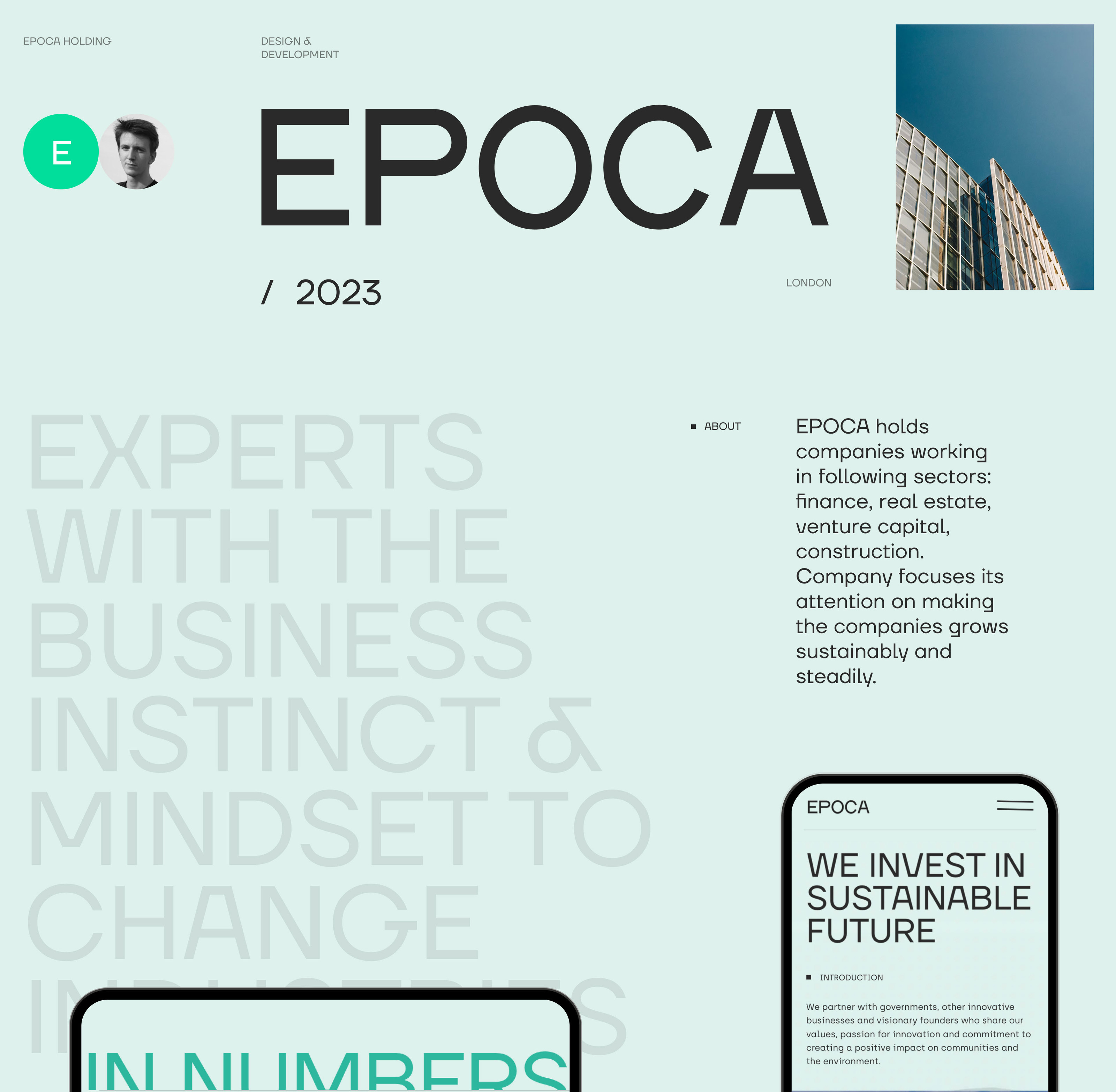 EPOCA Corporate website design — Изображение №1 — Интерфейсы, Графика на Dprofile