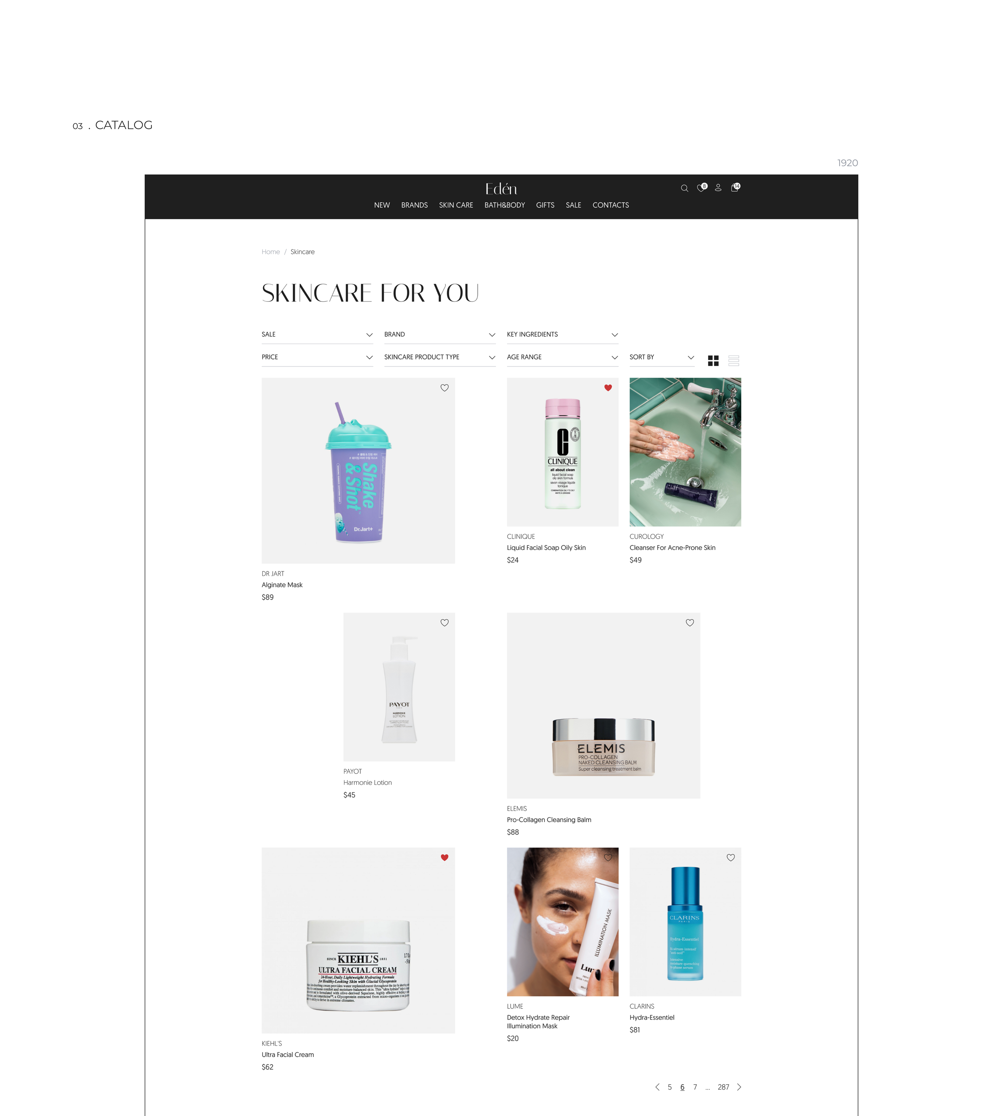 Eden website | E-commerce — Изображение №10 — Интерфейсы на Dprofile