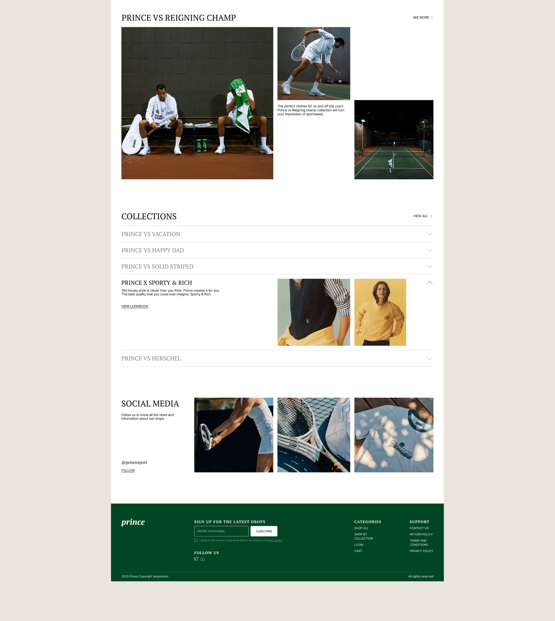 PRINCE TENNIS | E-commerce redesign — Изображение №3 — Интерфейсы на Dprofile
