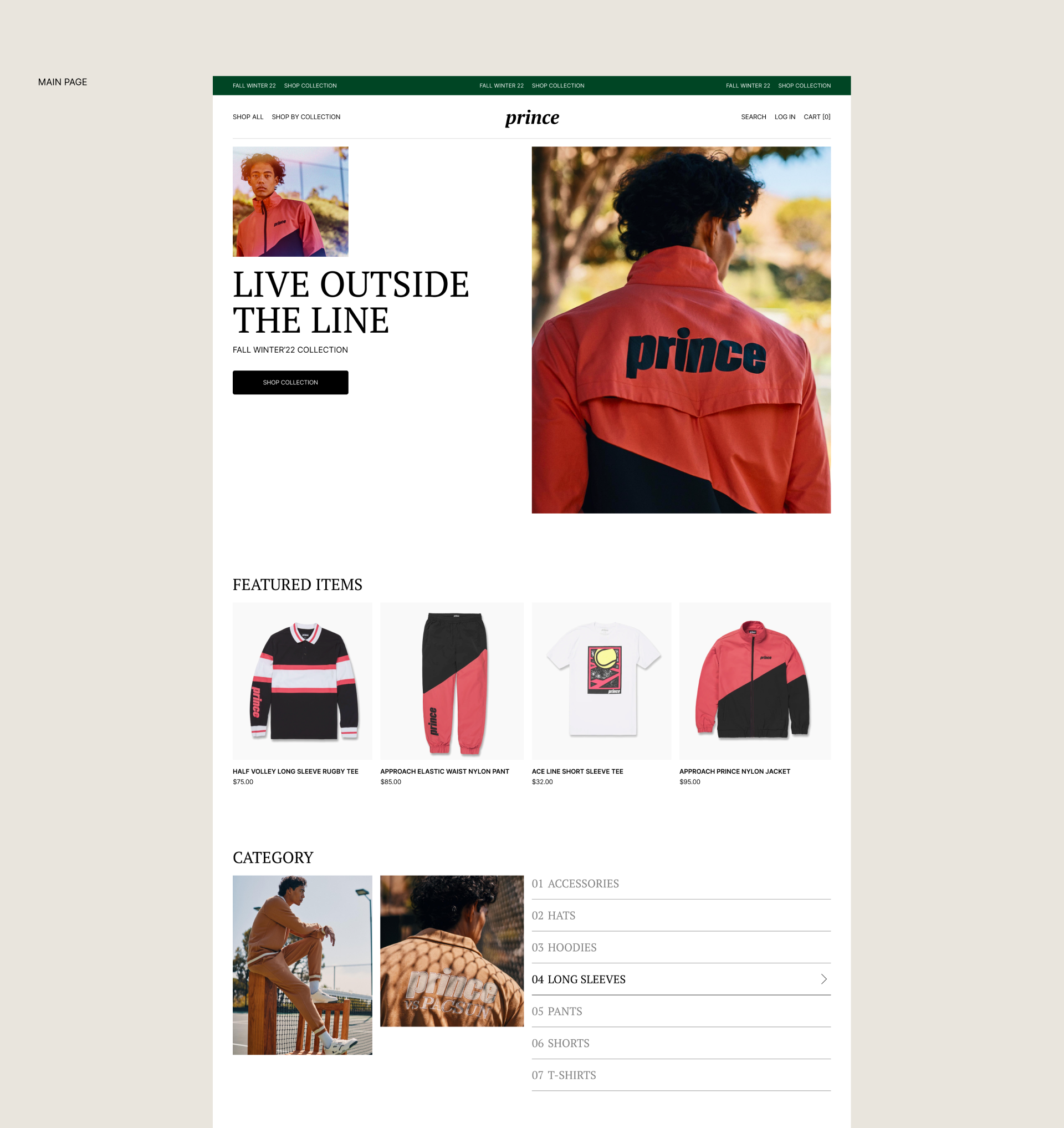 PRINCE TENNIS | E-commerce redesign — Изображение №2 — Интерфейсы на Dprofile