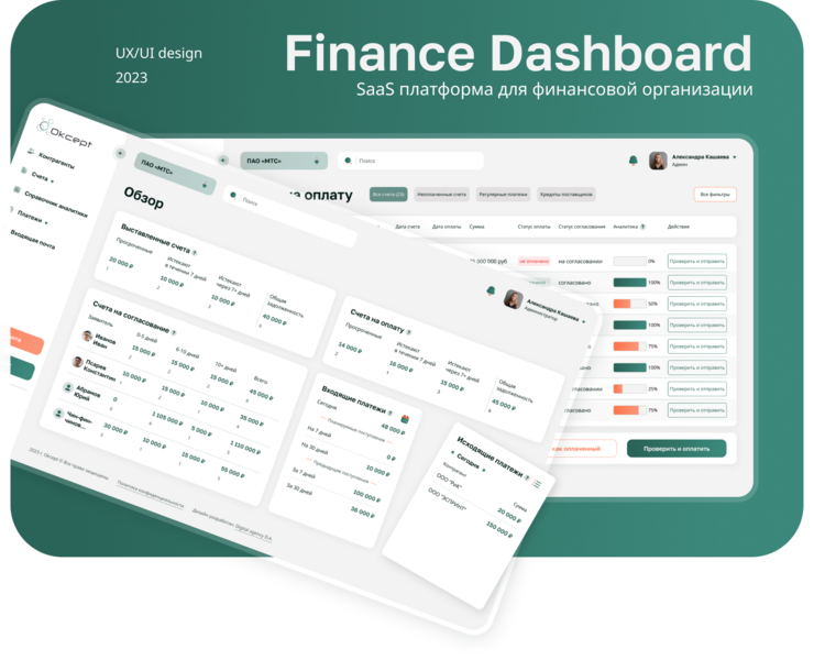 Finance Dashboard — SaaS платформа — Интерфейсы, Брендинг на Dprofile