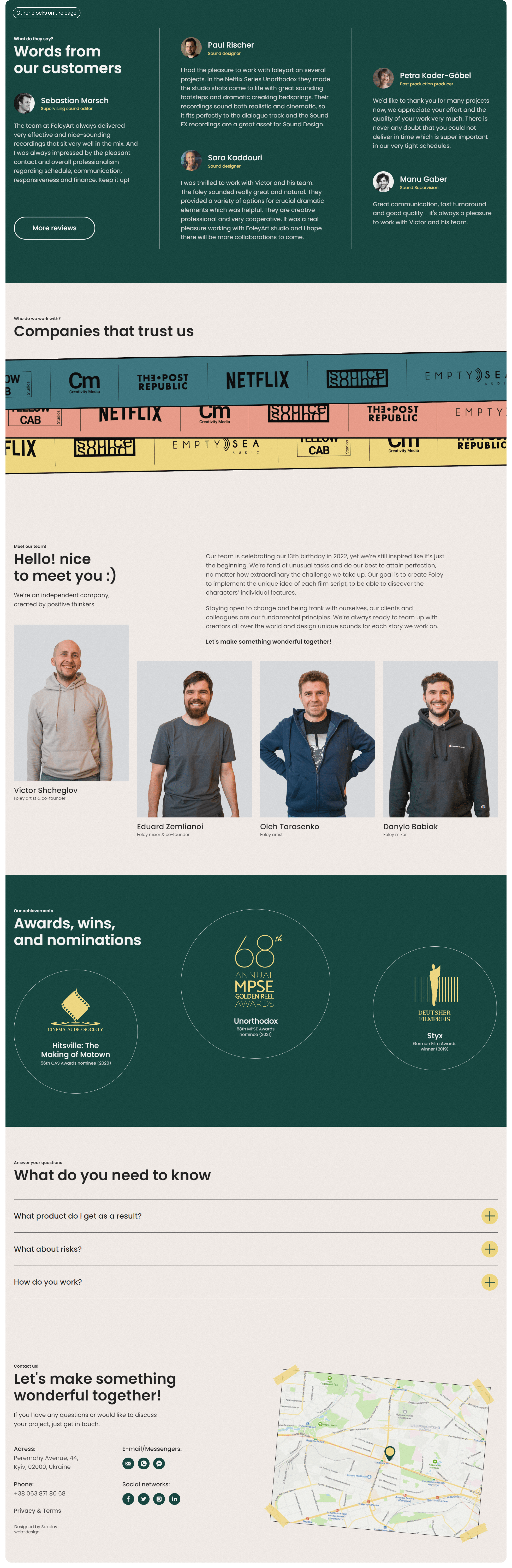 FoleyArt — foley storytelling — Изображение №4 — Интерфейсы, Брендинг на Dprofile