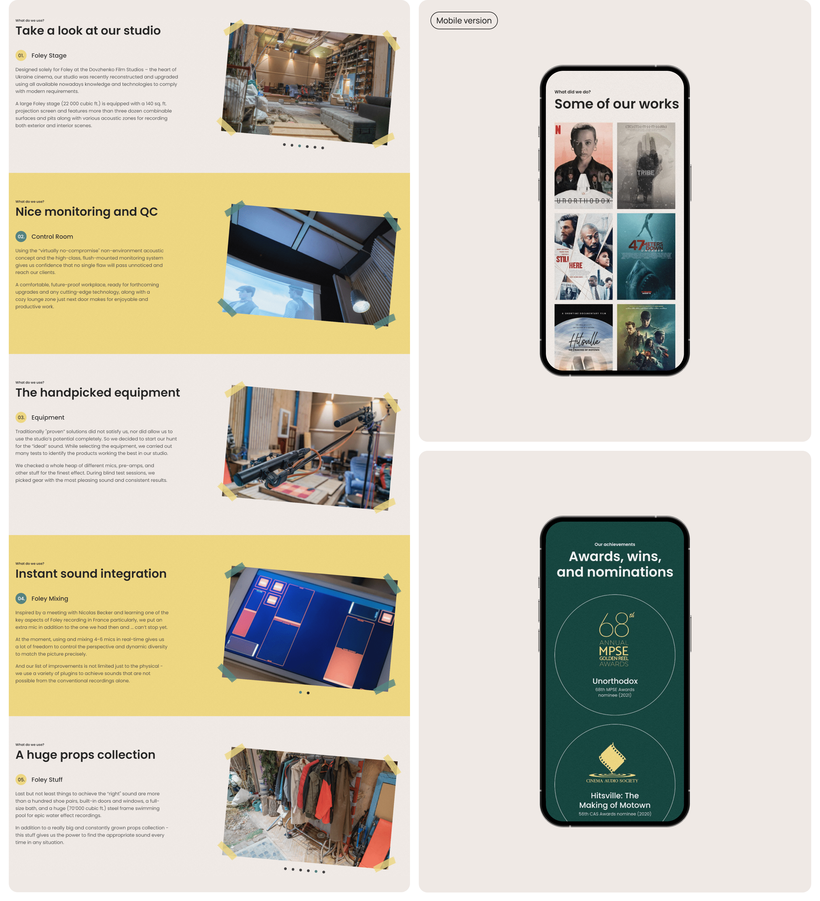 FoleyArt — foley storytelling — Изображение №3 — Интерфейсы, Брендинг на Dprofile