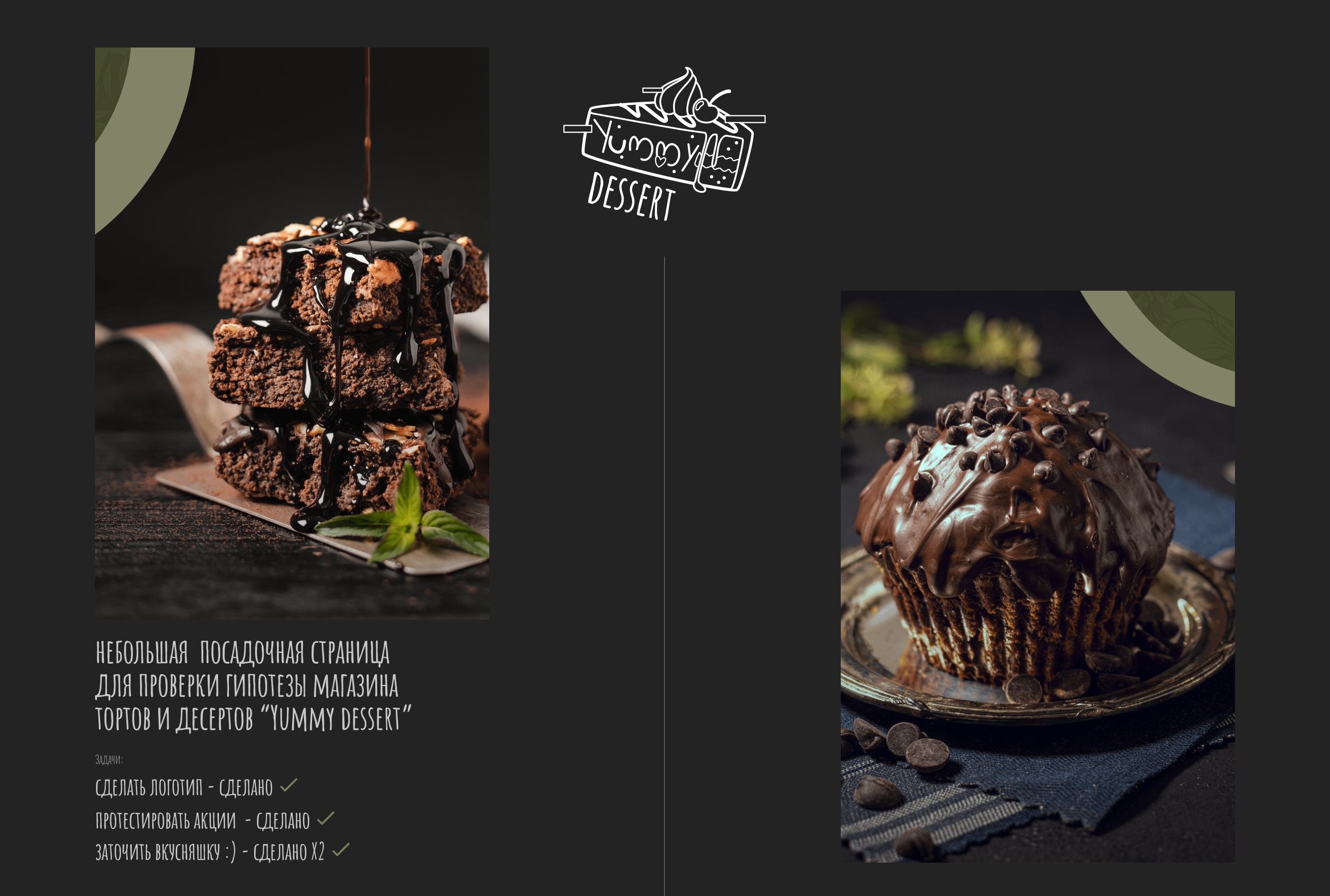 Yummy Dessert — магазин тортов и десертов — Изображение №2 — Интерфейсы, Брендинг на Dprofile