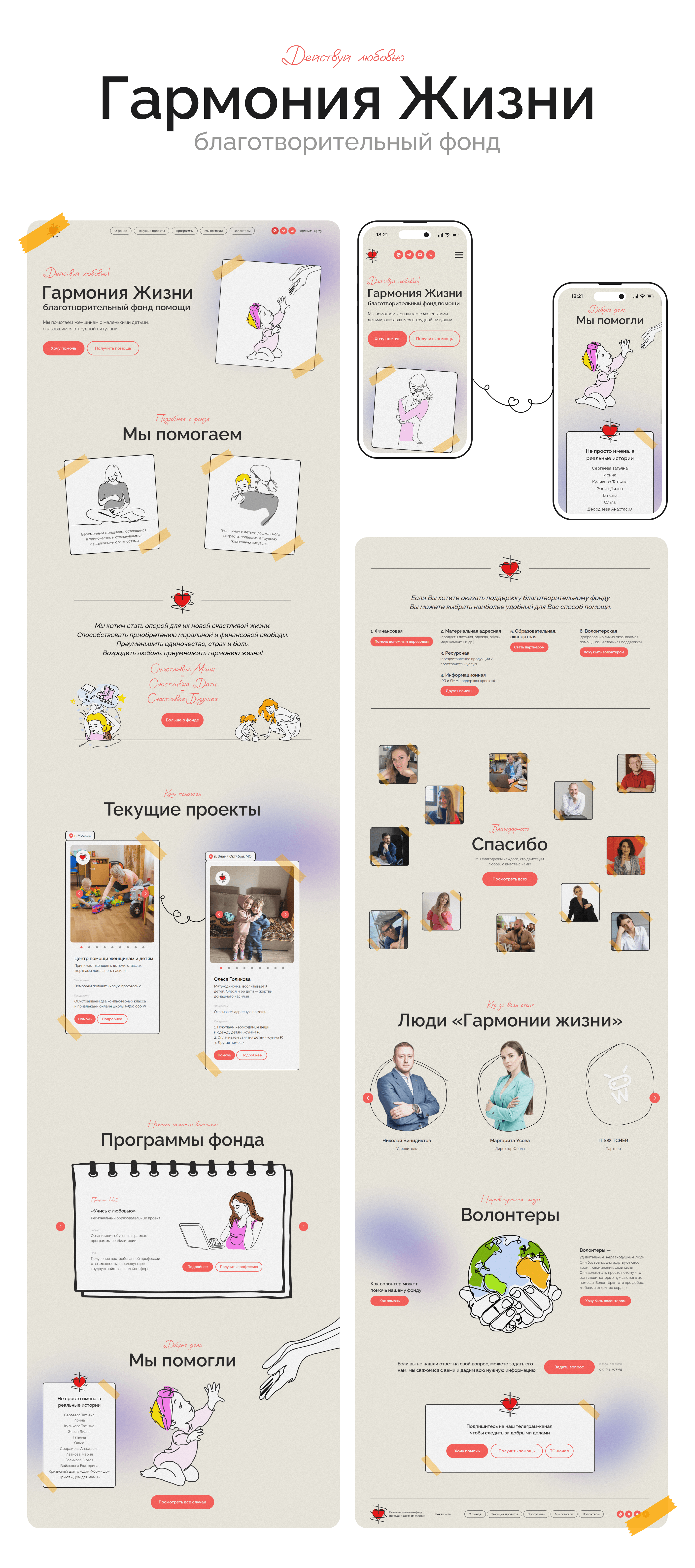 «Гармония Жизни» — благотворительный фонд — Изображение №2 — Интерфейсы, Брендинг на Dprofile