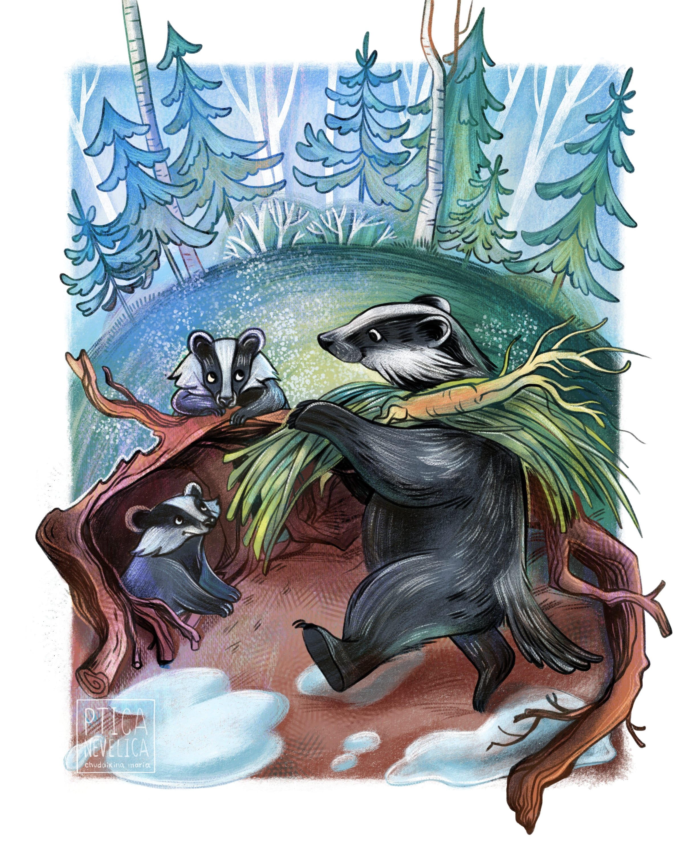 Весенние дни | лесные персонажи — Изображение №8 — Иллюстрация, Графика на Dprofile
